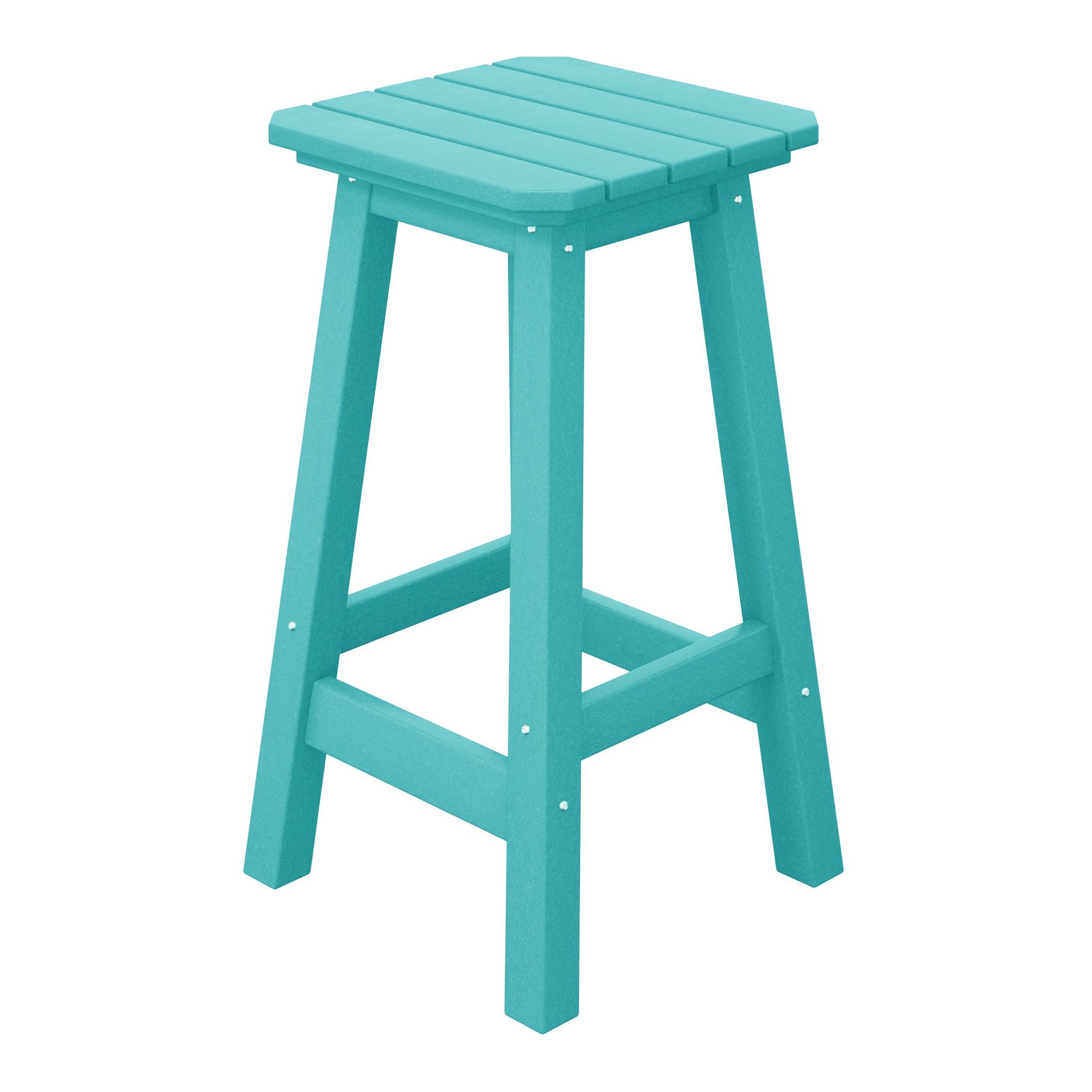 Paradise 24" Outdoor Patio HDPE Square Counter High Backless Bar Stool - Costaelm