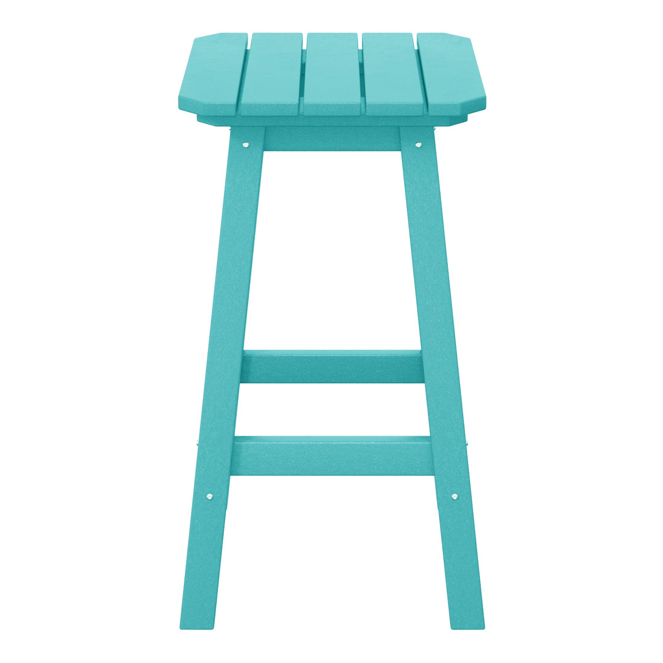 Paradise 24" Outdoor Patio HDPE Square Counter High Backless Bar Stool - Costaelm