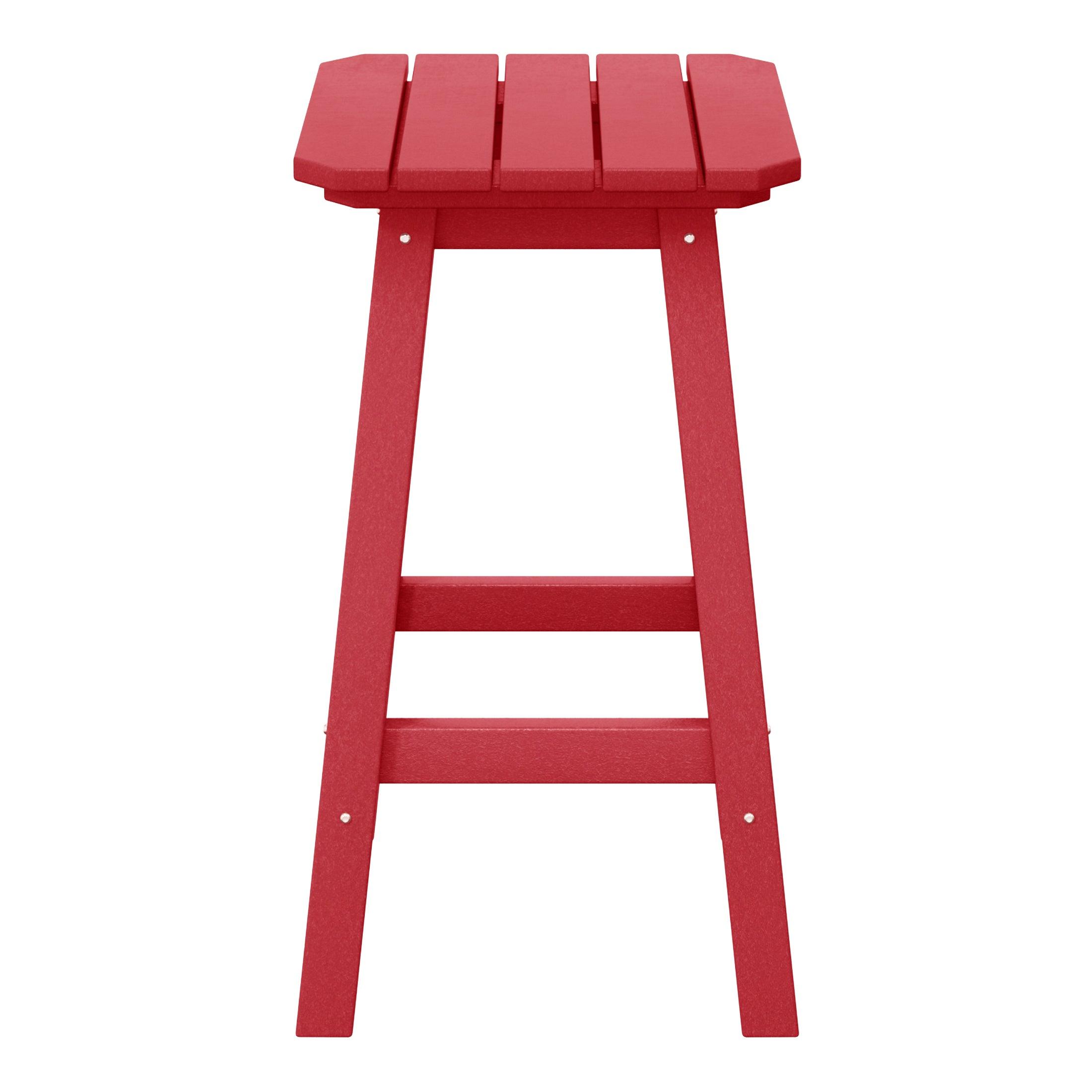 Paradise 24" Outdoor Patio HDPE Square Counter High Backless Bar Stool - Costaelm