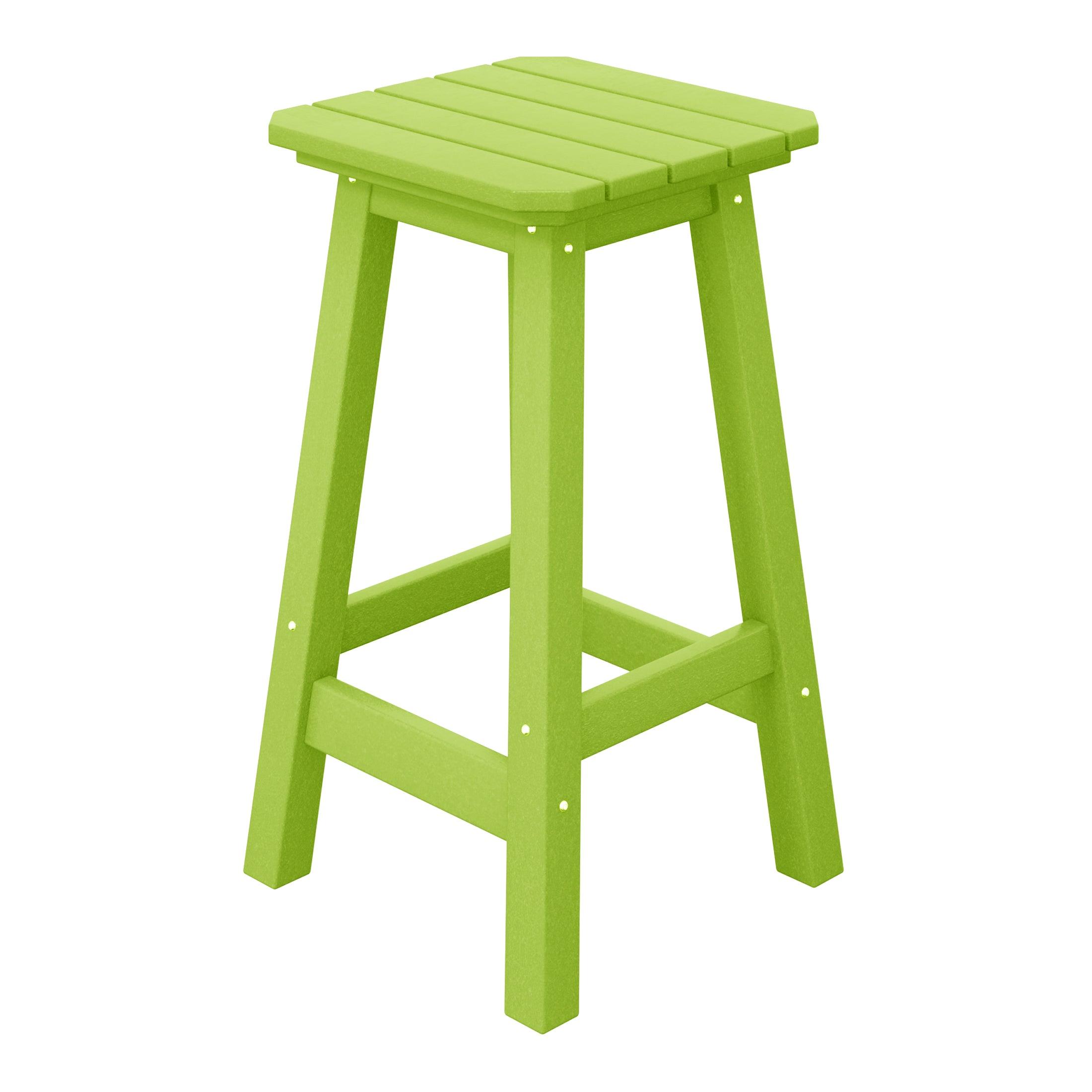 Paradise 24" Outdoor Patio HDPE Square Counter High Backless Bar Stool - Costaelm