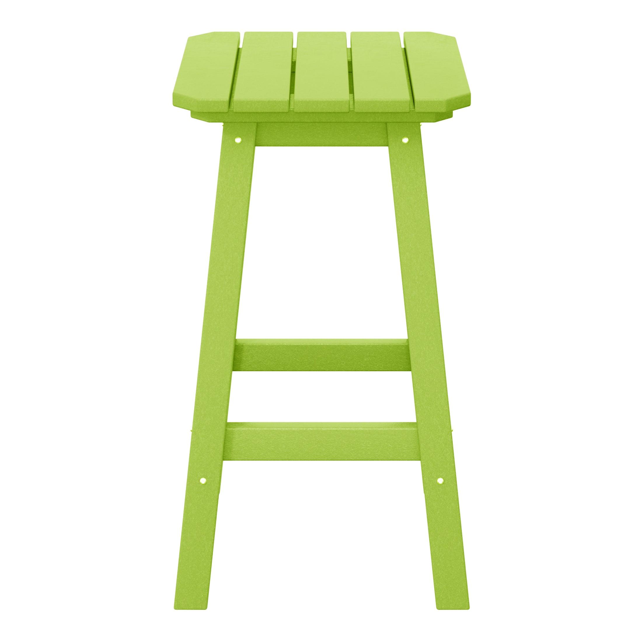 Paradise 24" Outdoor Patio HDPE Square Counter High Backless Bar Stool - Costaelm