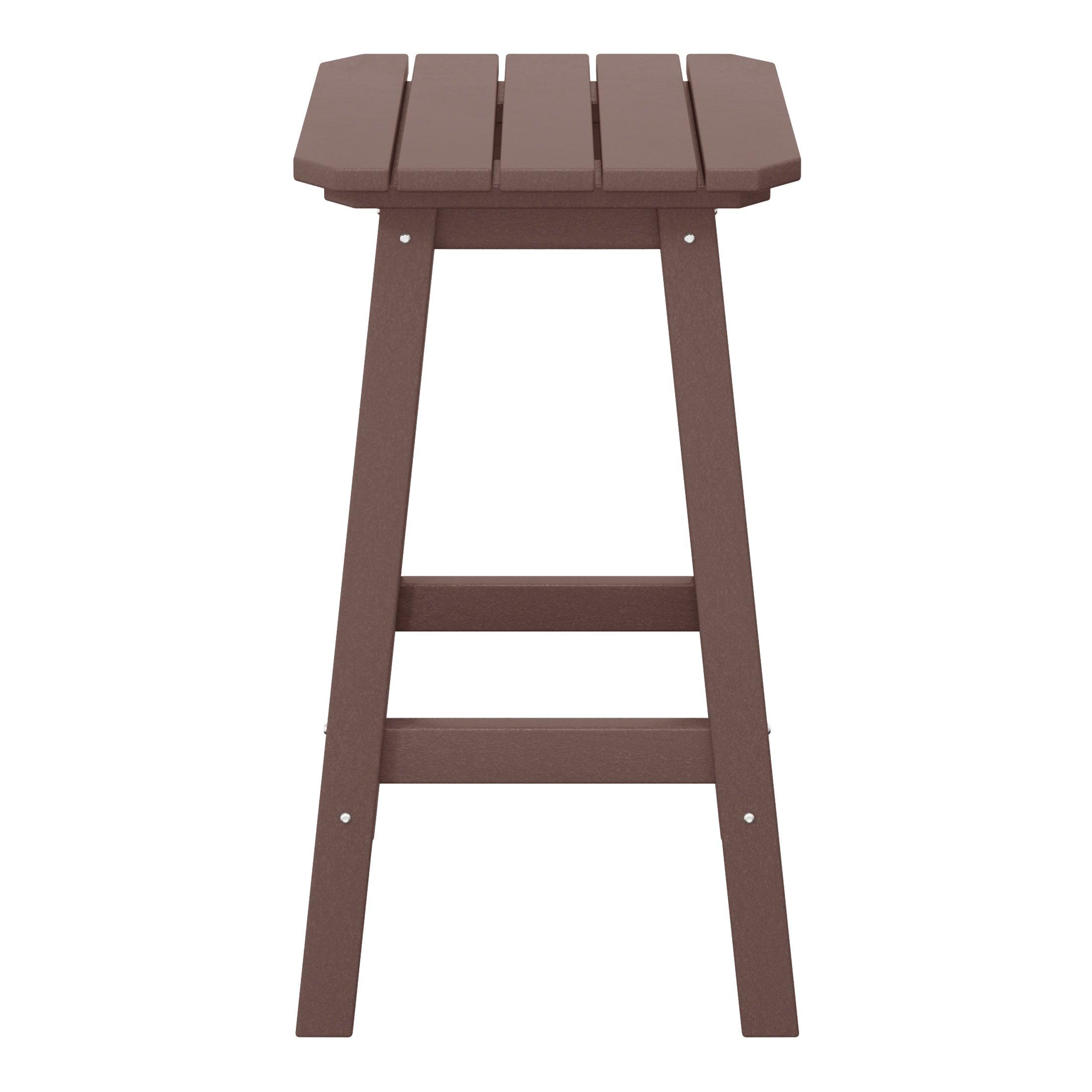 Paradise 24" Outdoor Patio HDPE Square Counter High Backless Bar Stool - Costaelm