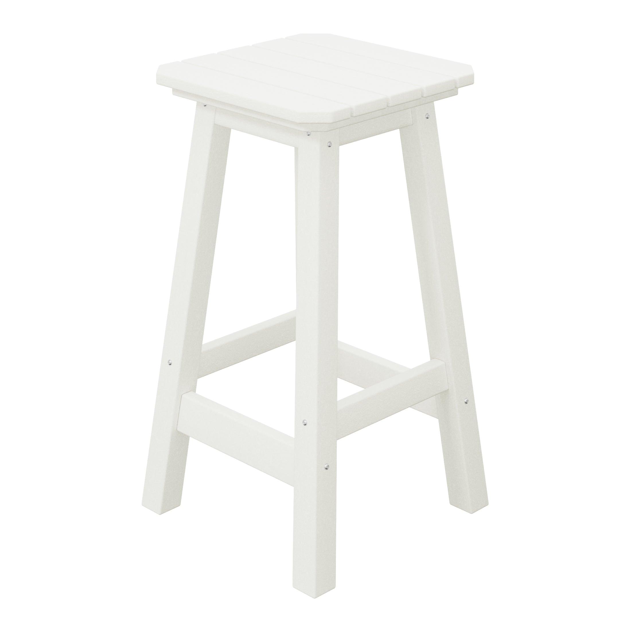 Paradise 24" Outdoor Patio HDPE Square Counter High Backless Bar Stool - Costaelm