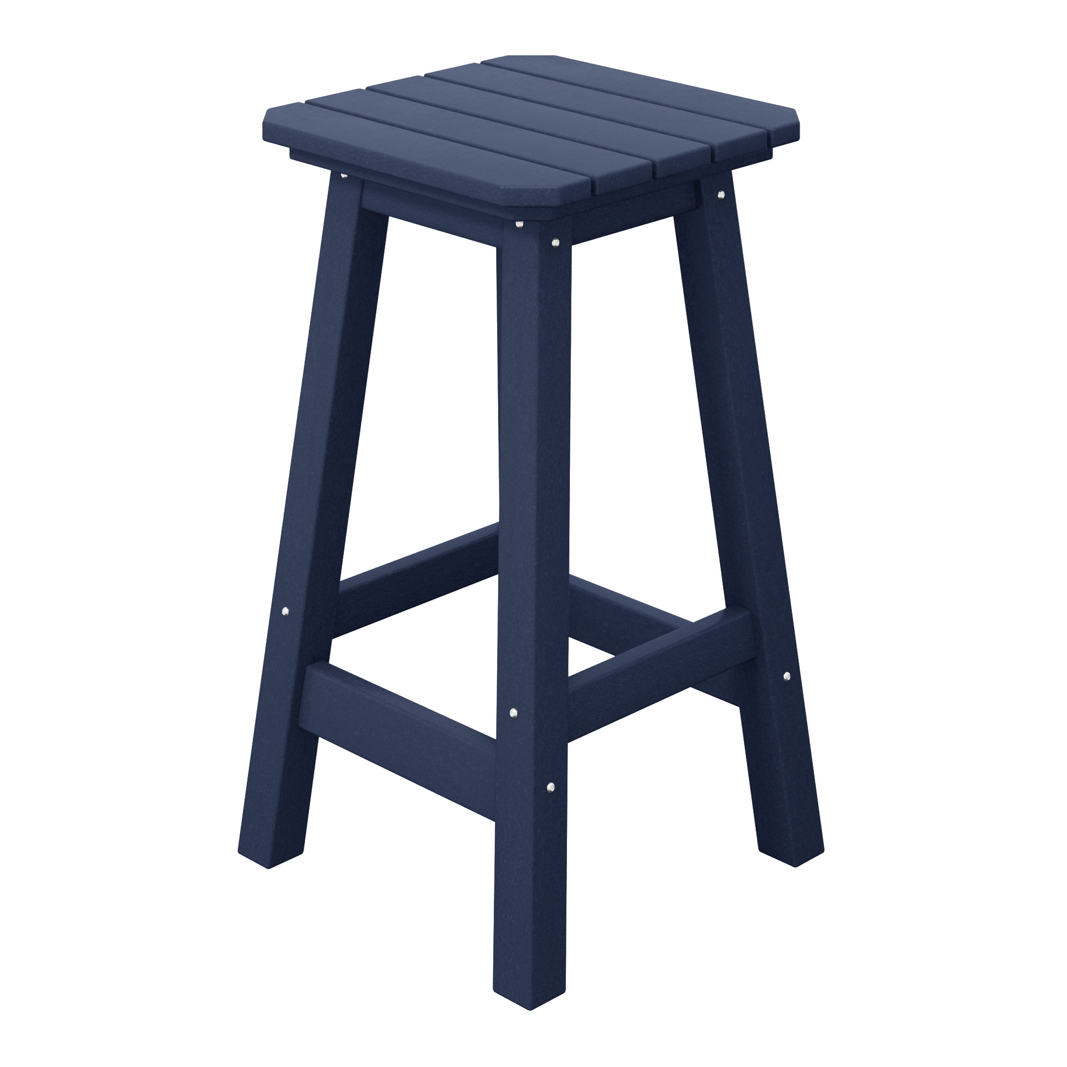 Paradise 24" Outdoor Patio HDPE Square Counter High Backless Bar Stools Set of Three