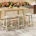 Paradise 24" Outdoor Patio HDPE Square Counter High Backless Bar Stools Set of Three