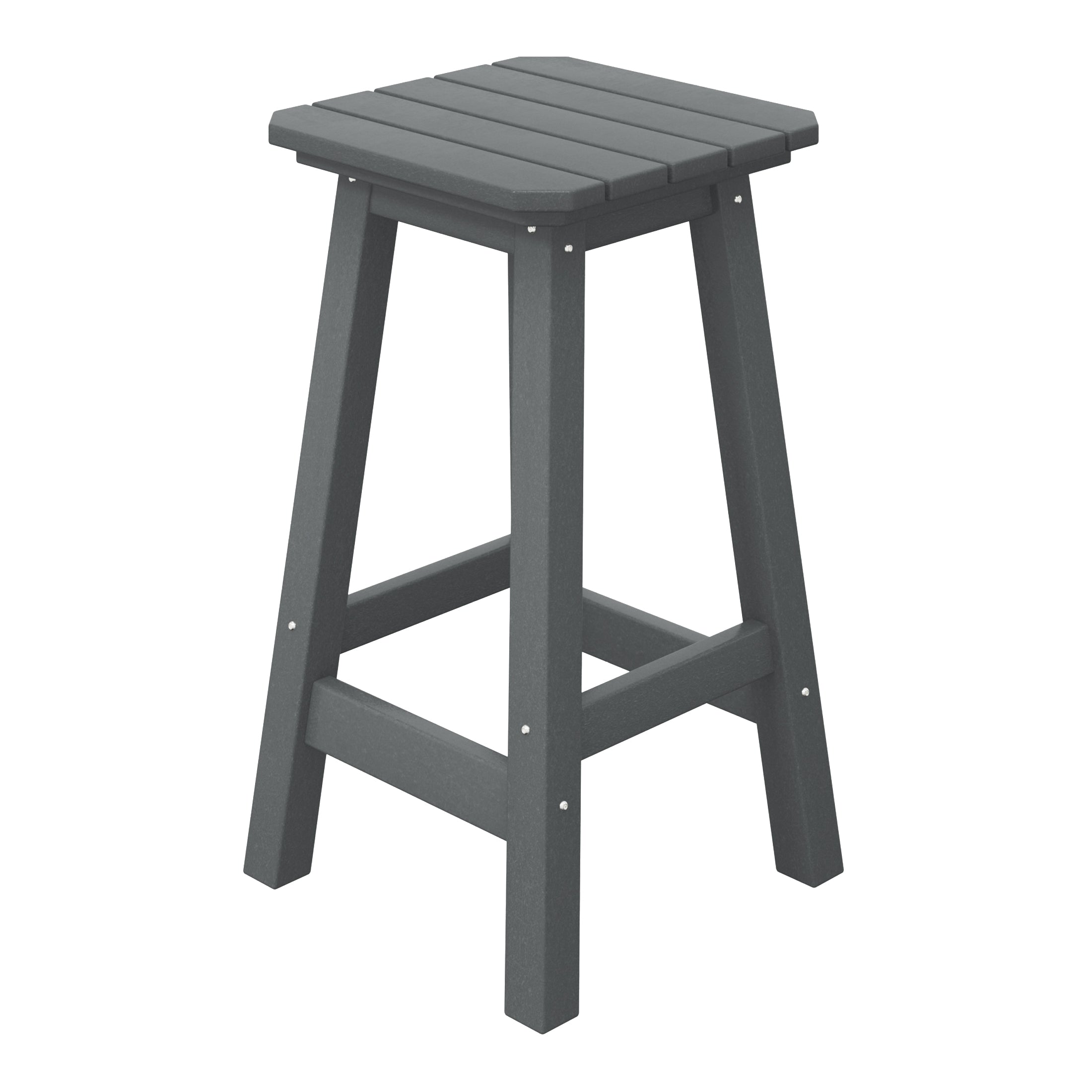 Paradise 24" Outdoor Patio HDPE Square Counter High Backless Bar Stools Set of Two