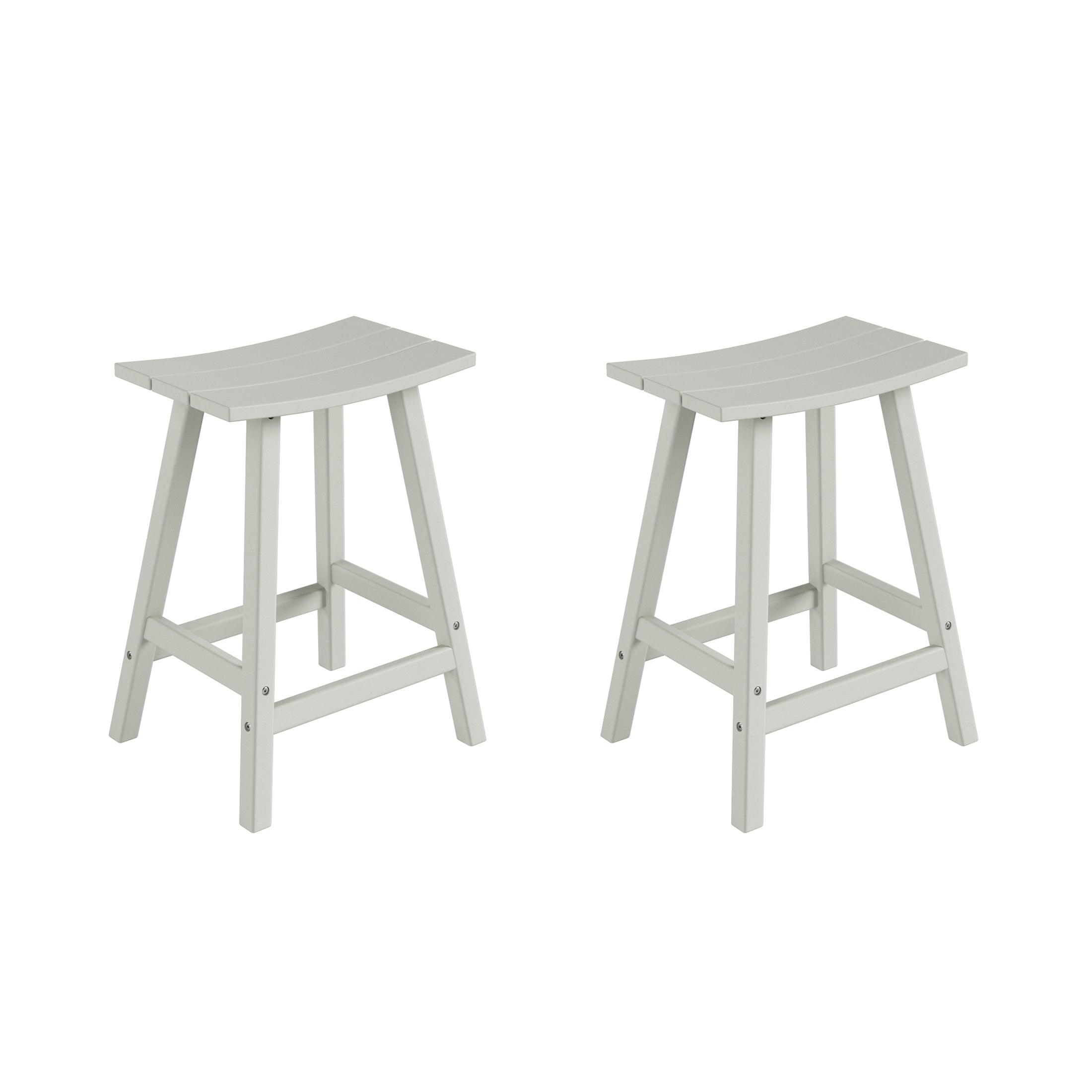 Paradise 24" Poly Outdoor Patio Counter Stool (Set of 2) - Costaelm