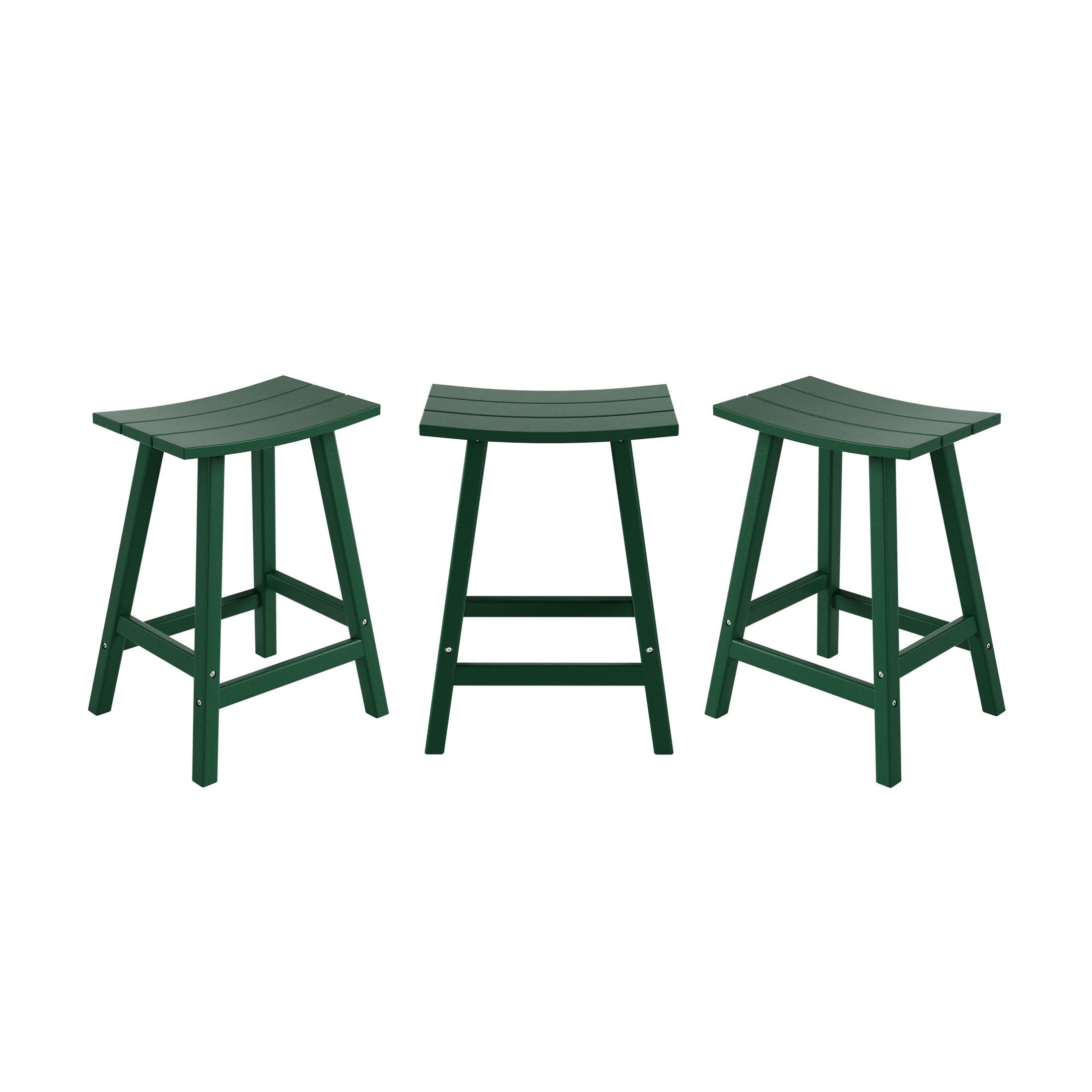 Paradise 24" Poly Outdoor Patio Counter Stool (Set of 3) - Costaelm