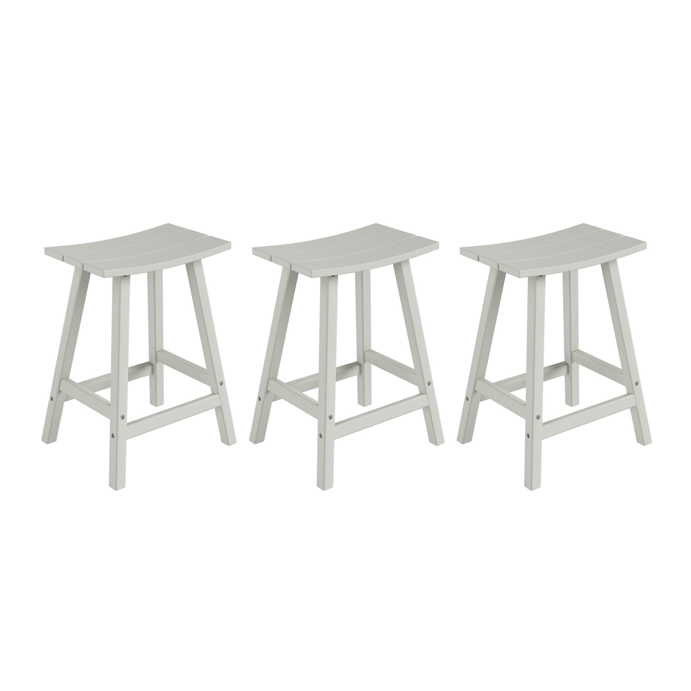 Paradise 24" Poly Outdoor Patio Counter Stool (Set of 3) - Costaelm