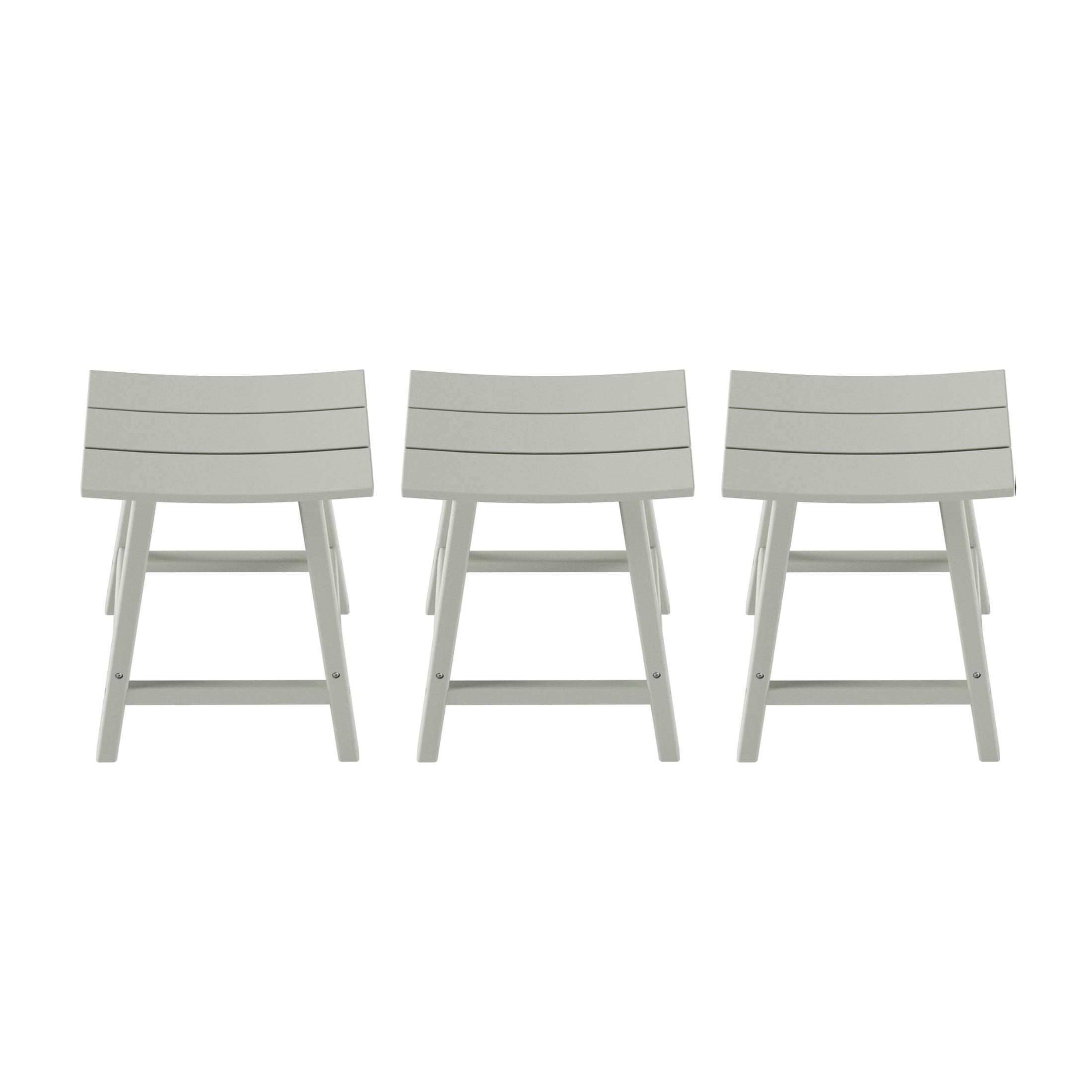 Paradise 24" Poly Outdoor Patio Counter Stool (Set of 3) - Costaelm