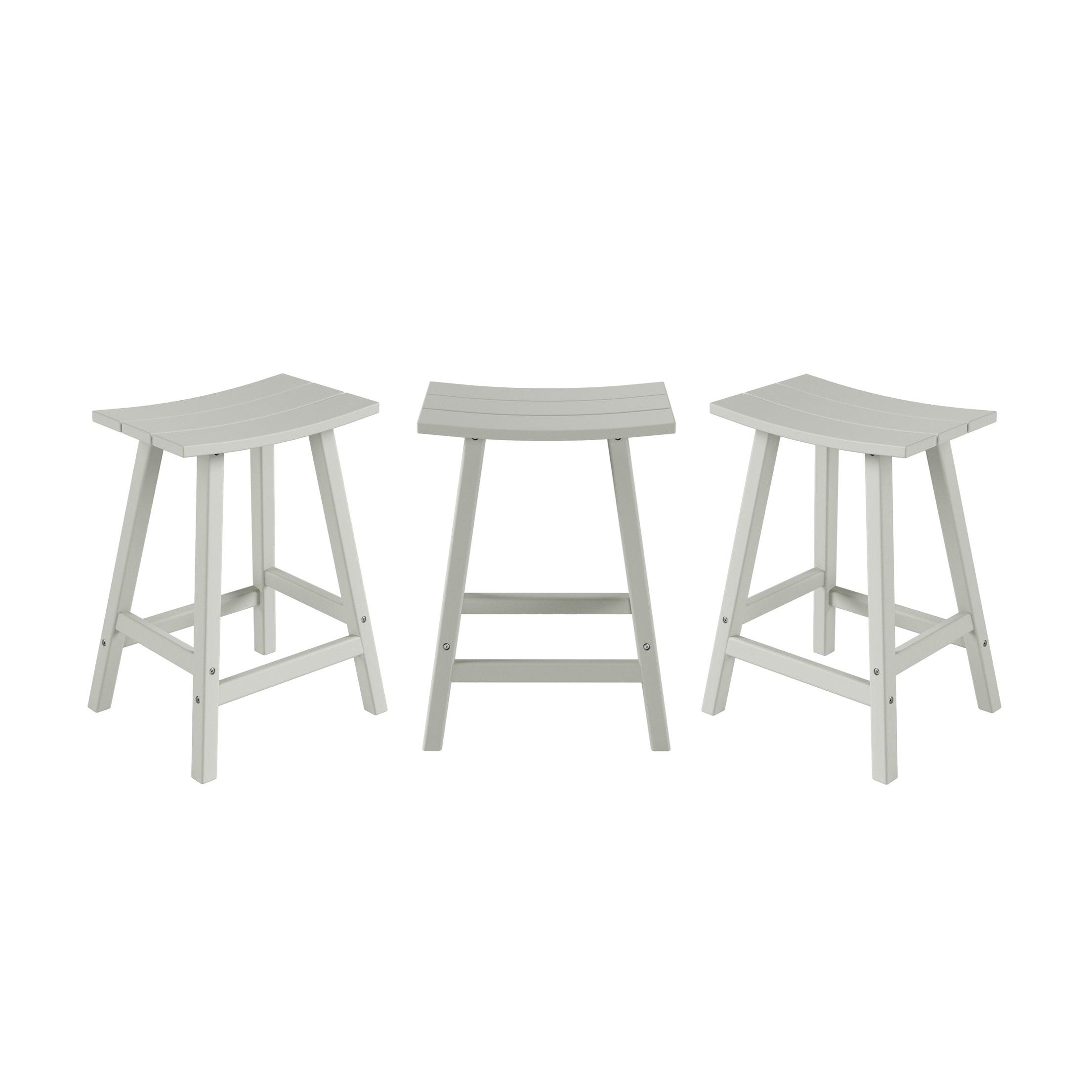 Paradise 24" Poly Outdoor Patio Counter Stool (Set of 3) - Costaelm