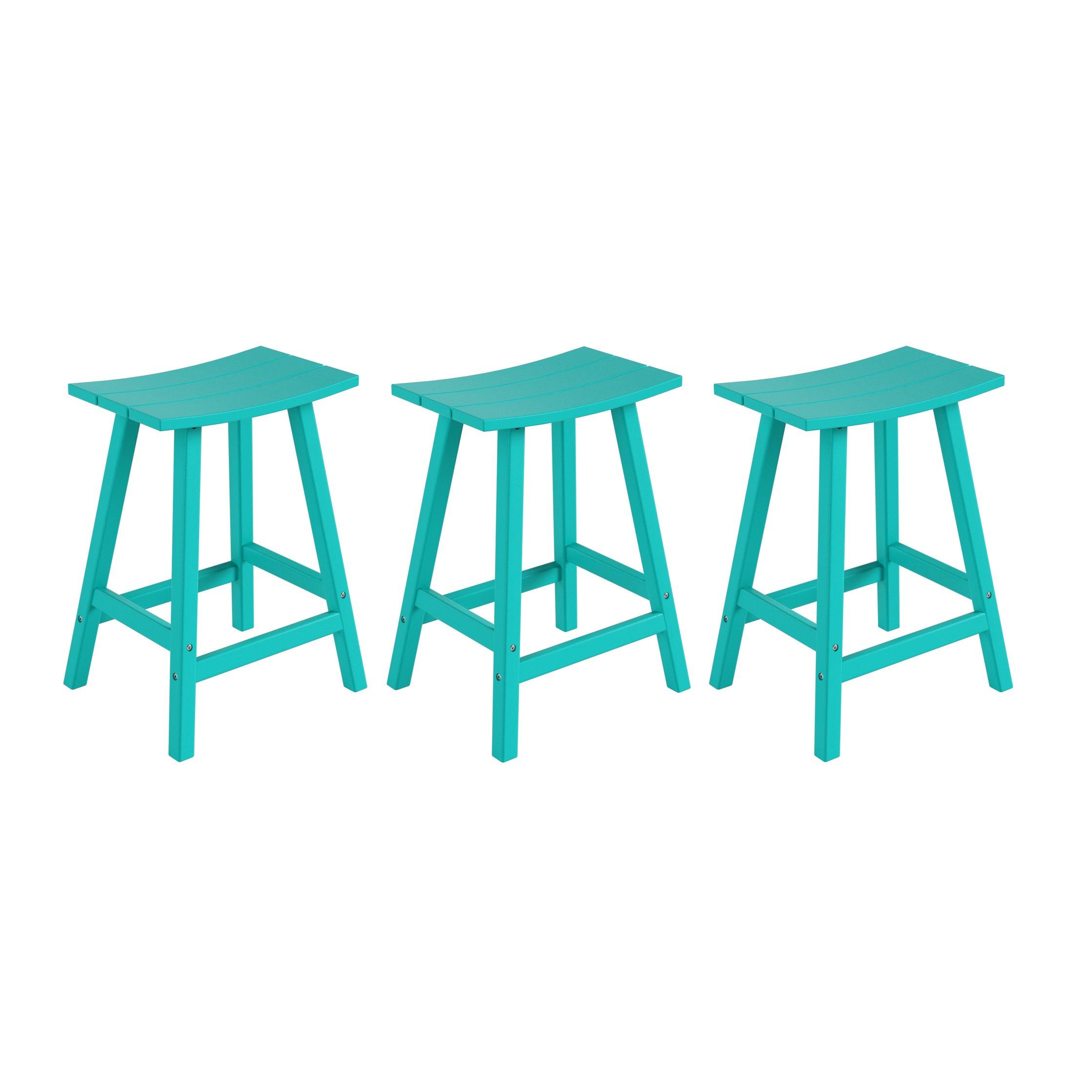 Paradise 24" Poly Outdoor Patio Counter Stool (Set of 3) - Costaelm