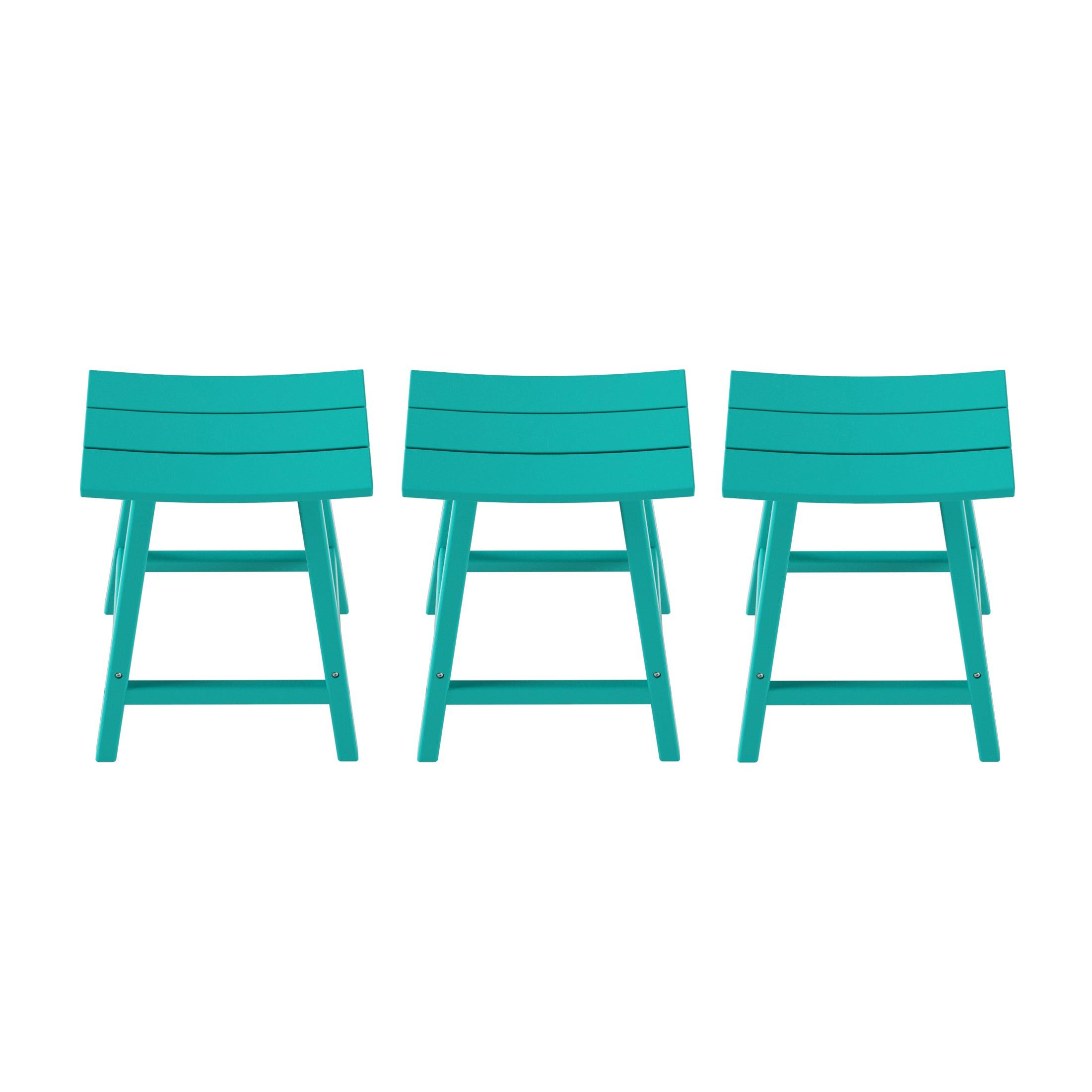 Paradise 24" Poly Outdoor Patio Counter Stool (Set of 3) - Costaelm