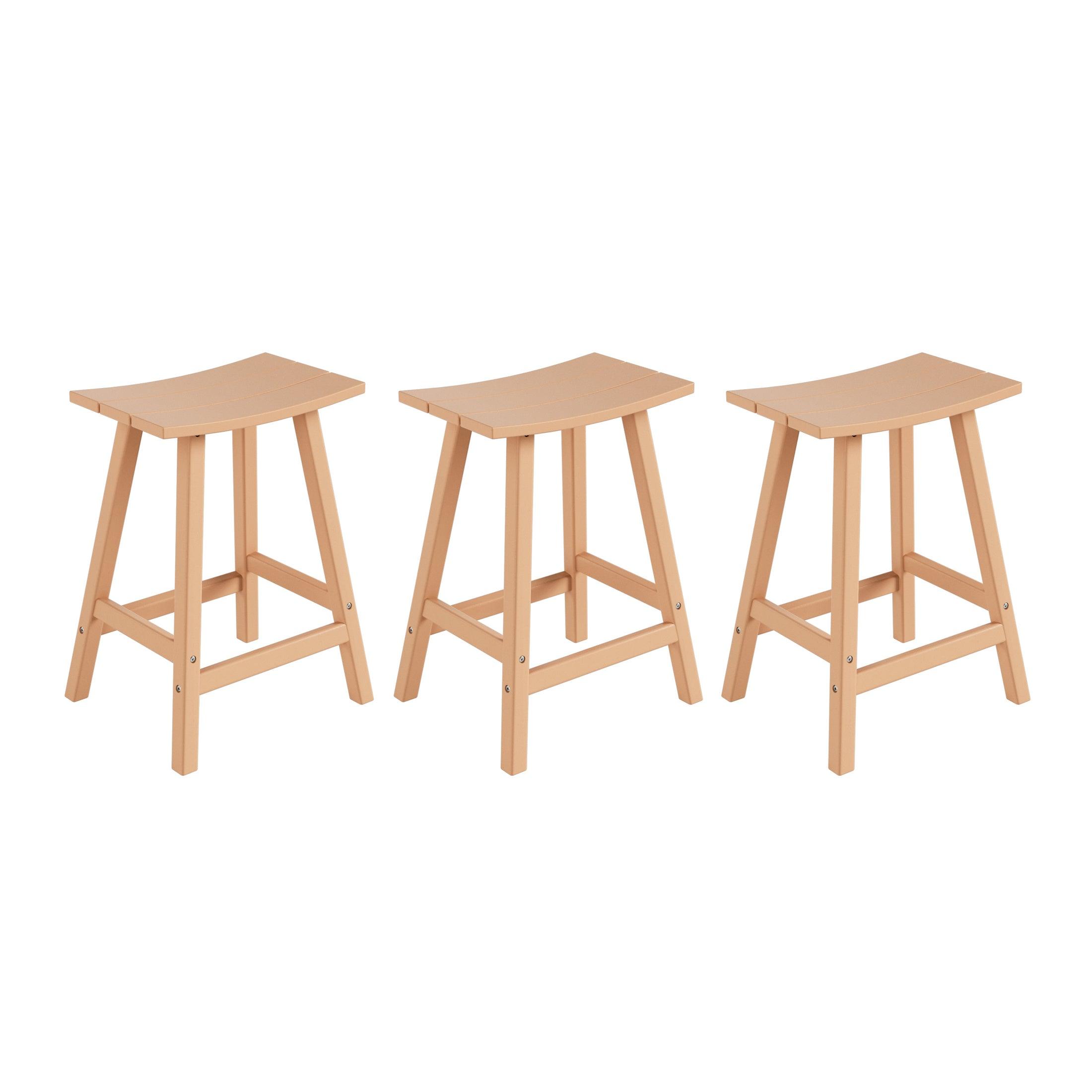 Paradise 24" Poly Outdoor Patio Counter Stool (Set of 3) - Costaelm