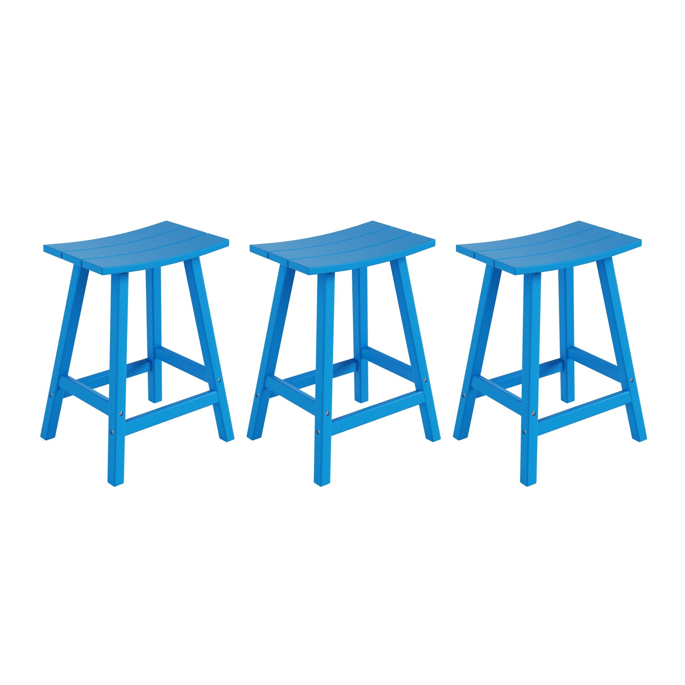 Paradise 24" Poly Outdoor Patio Counter Stool (Set of 3) - Costaelm