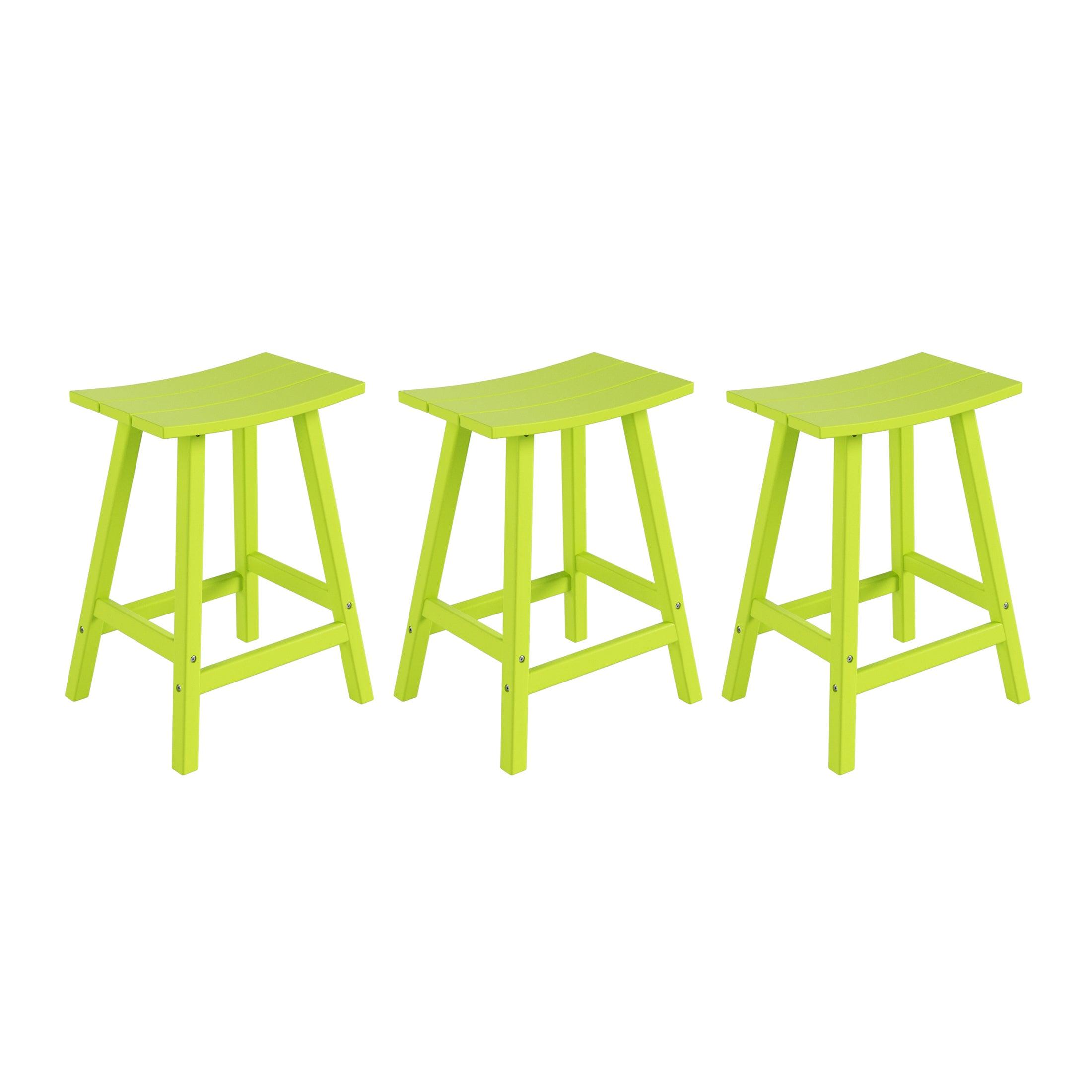 Paradise 24" Poly Outdoor Patio Counter Stool (Set of 3) - Costaelm