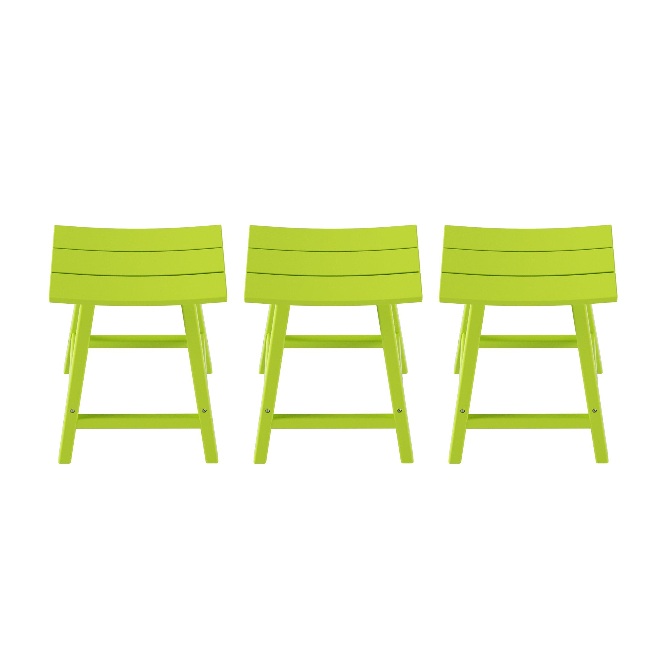 Paradise 24" Poly Outdoor Patio Counter Stool (Set of 3) - Costaelm