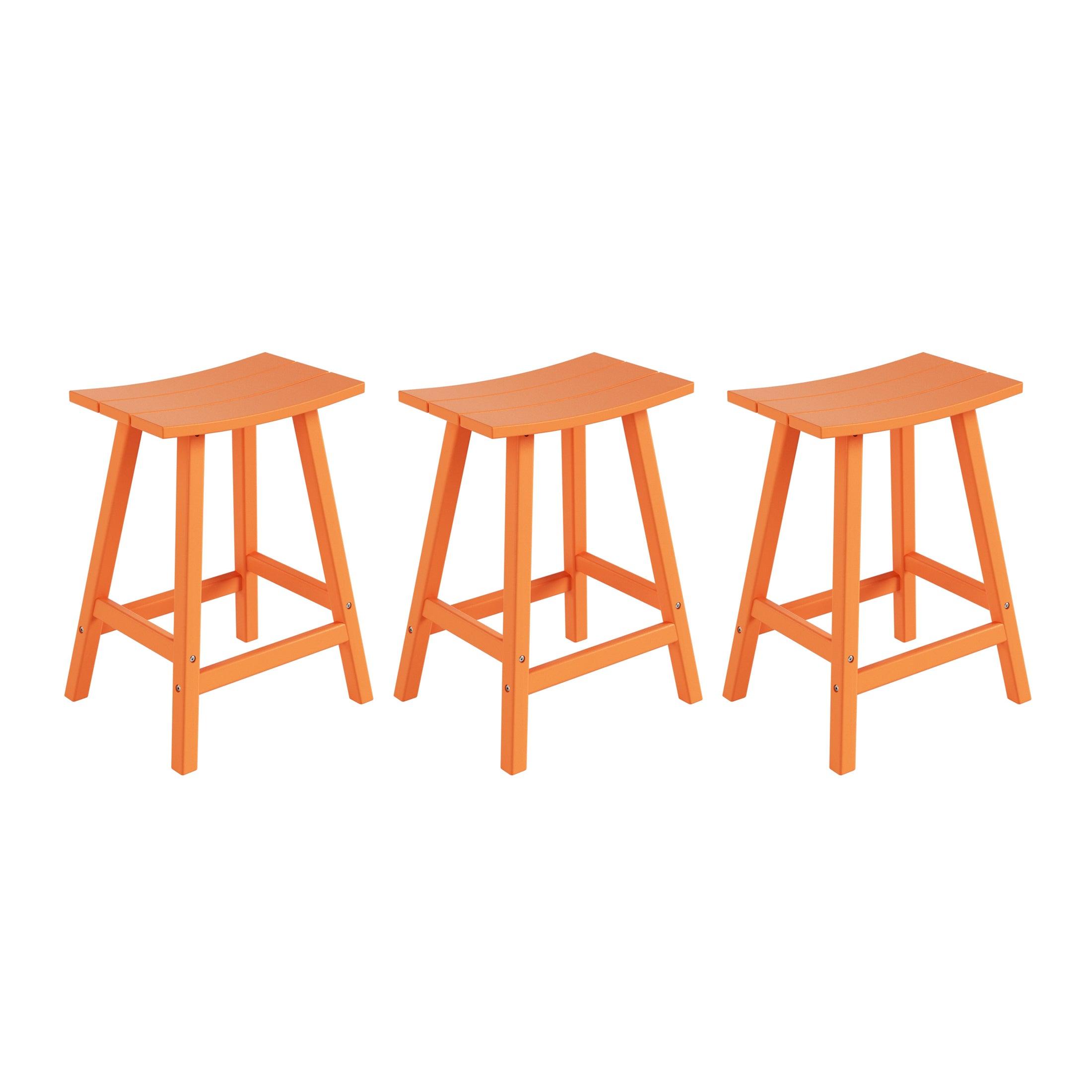 Paradise 24" Poly Outdoor Patio Counter Stool (Set of 3) - Costaelm