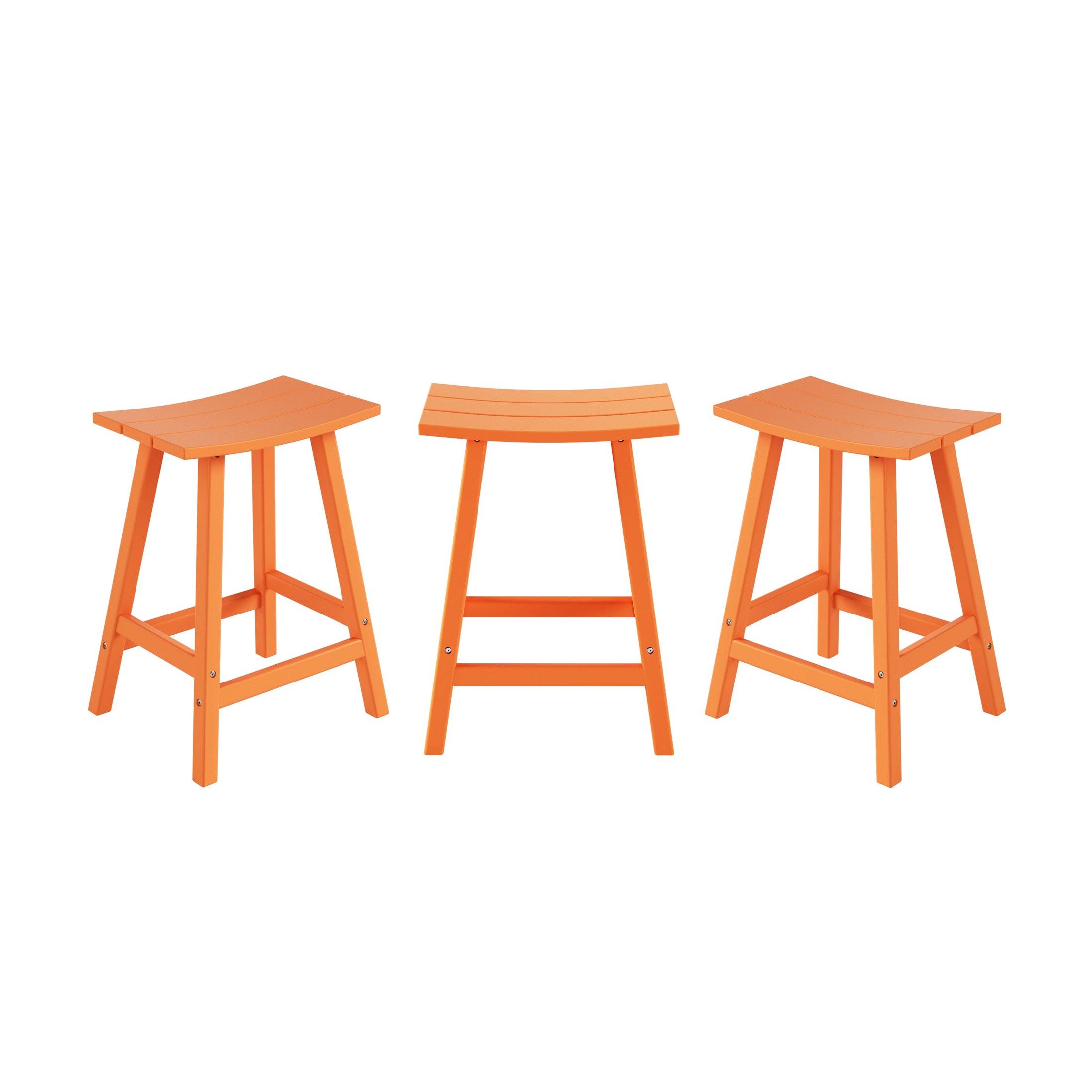 Paradise 24" Poly Outdoor Patio Counter Stool (Set of 3) - Costaelm