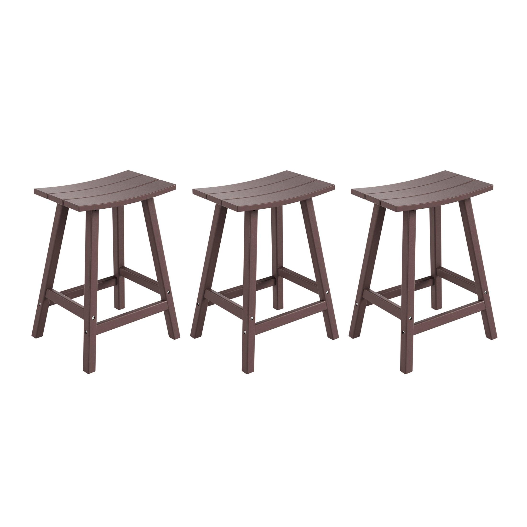 Paradise 24" Poly Outdoor Patio Counter Stool (Set of 3) - Costaelm