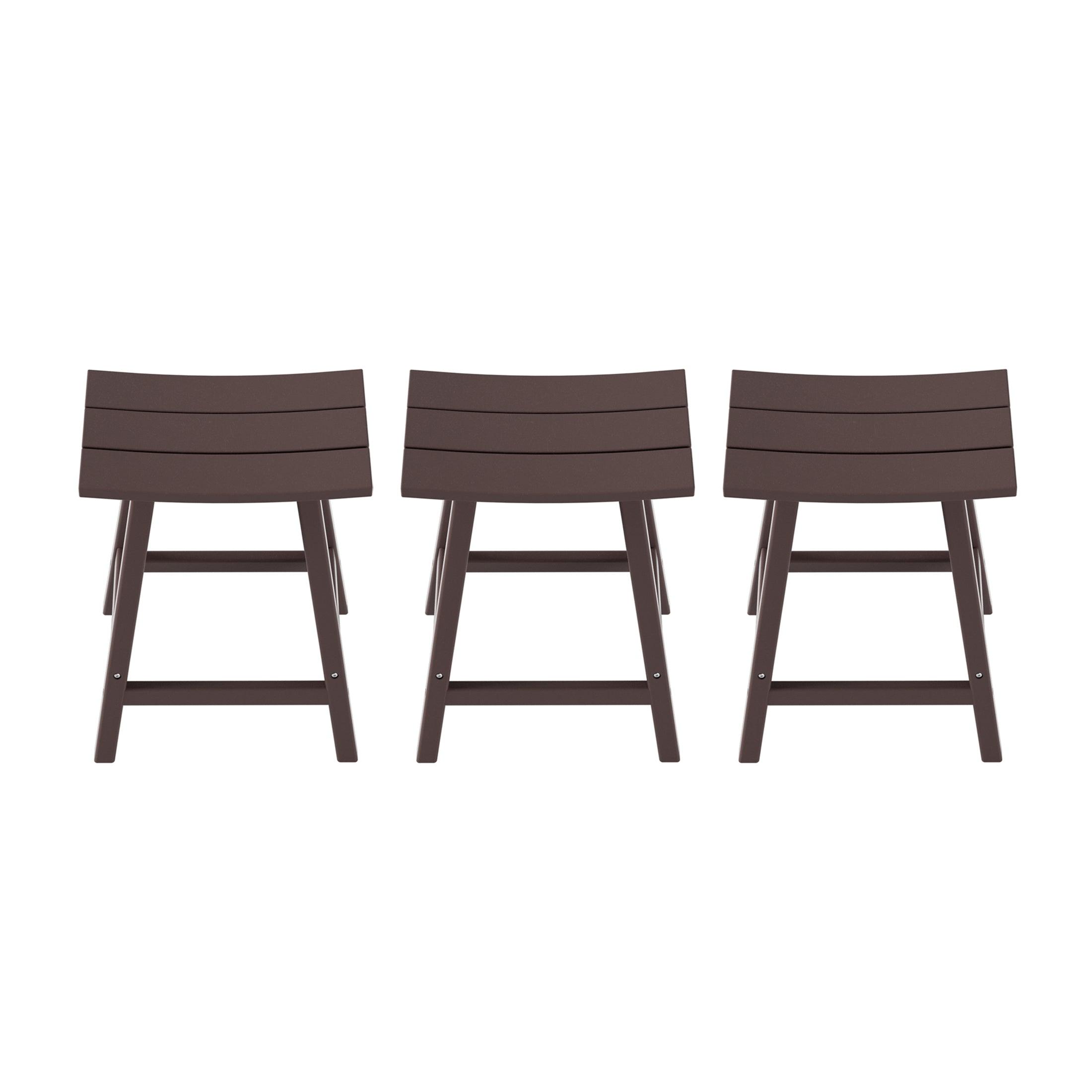 Paradise 24" Poly Outdoor Patio Counter Stool (Set of 3) - Costaelm