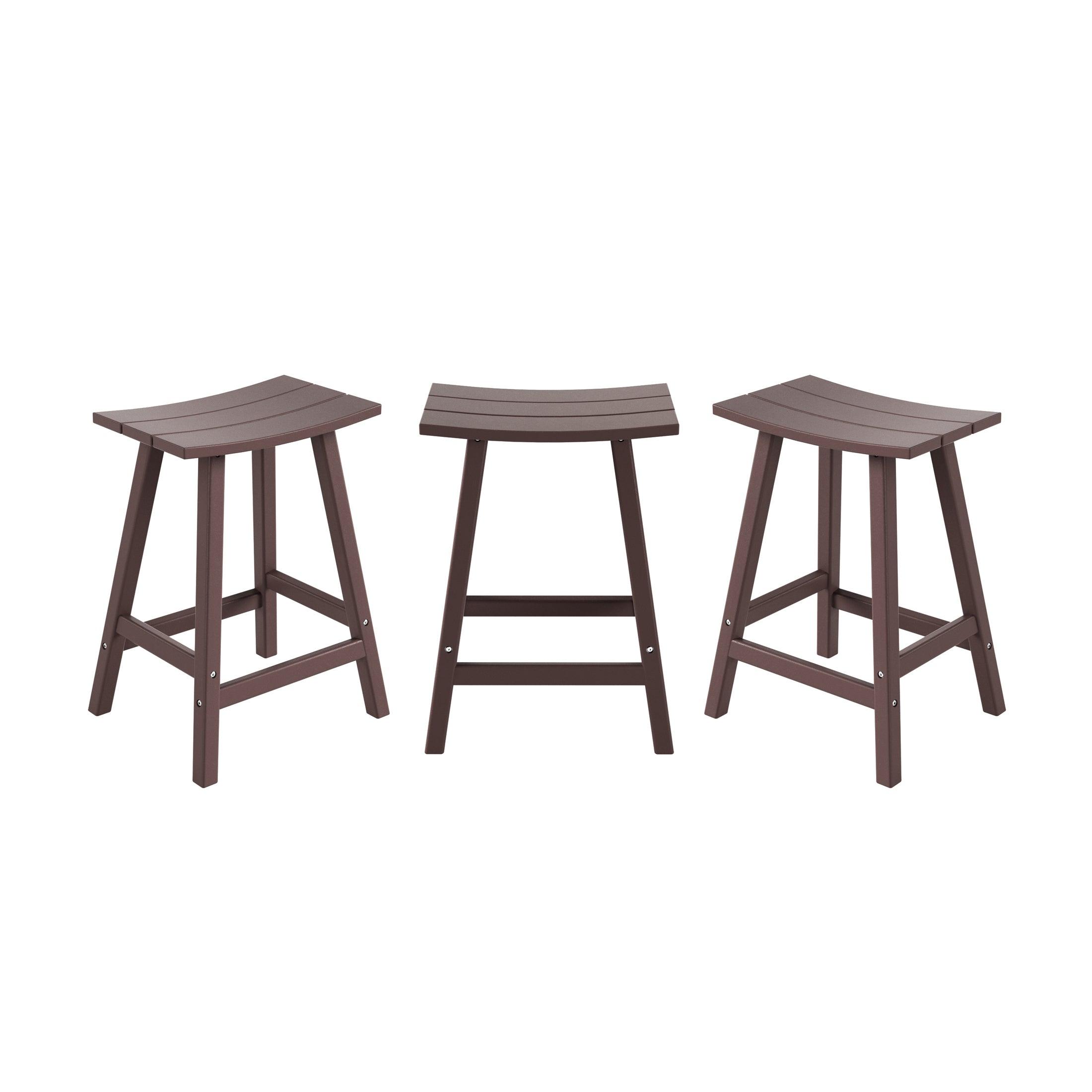 Paradise 24" Poly Outdoor Patio Counter Stool (Set of 3) - Costaelm