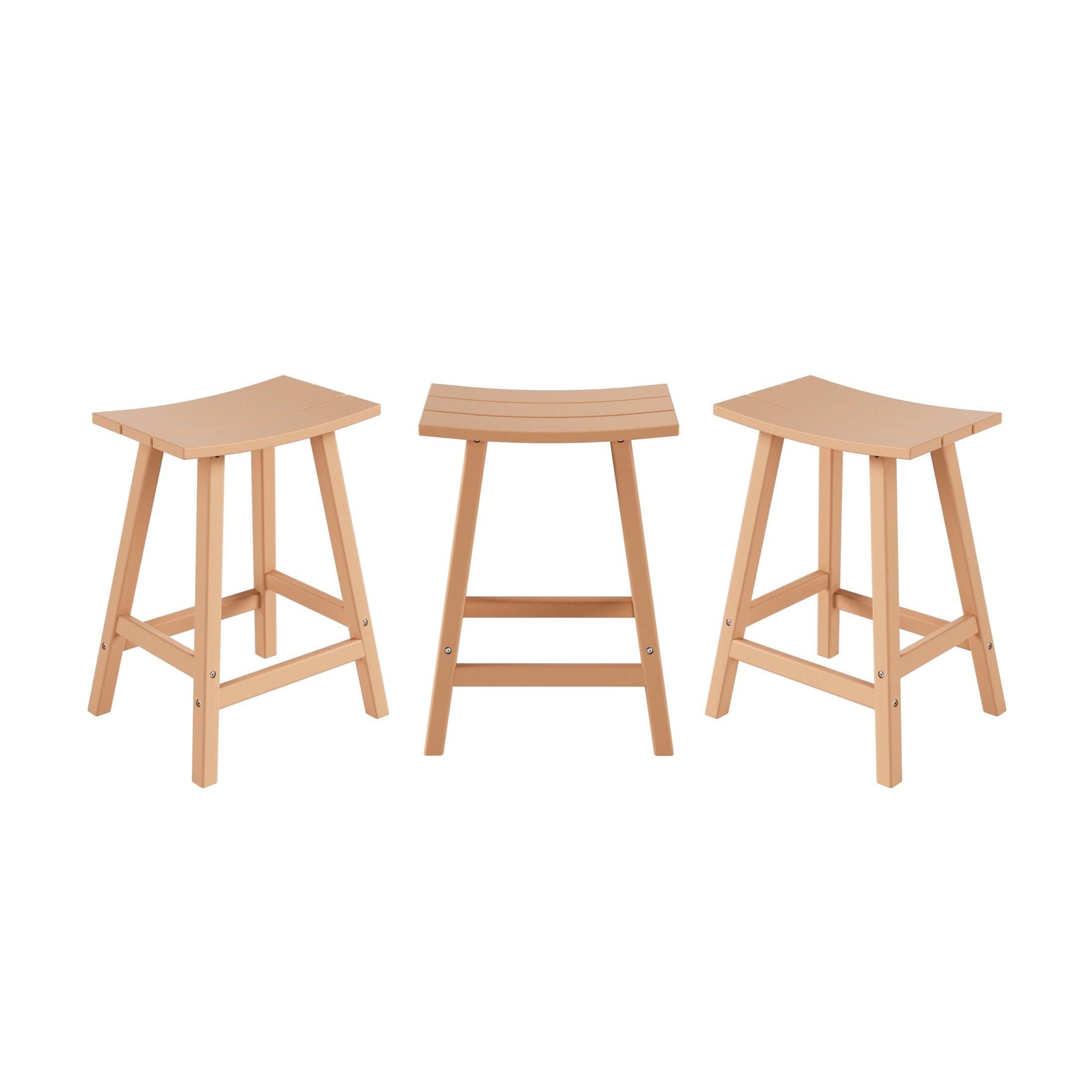 Paradise 24" Poly Outdoor Patio Counter Stool (Set of 3) - Costaelm