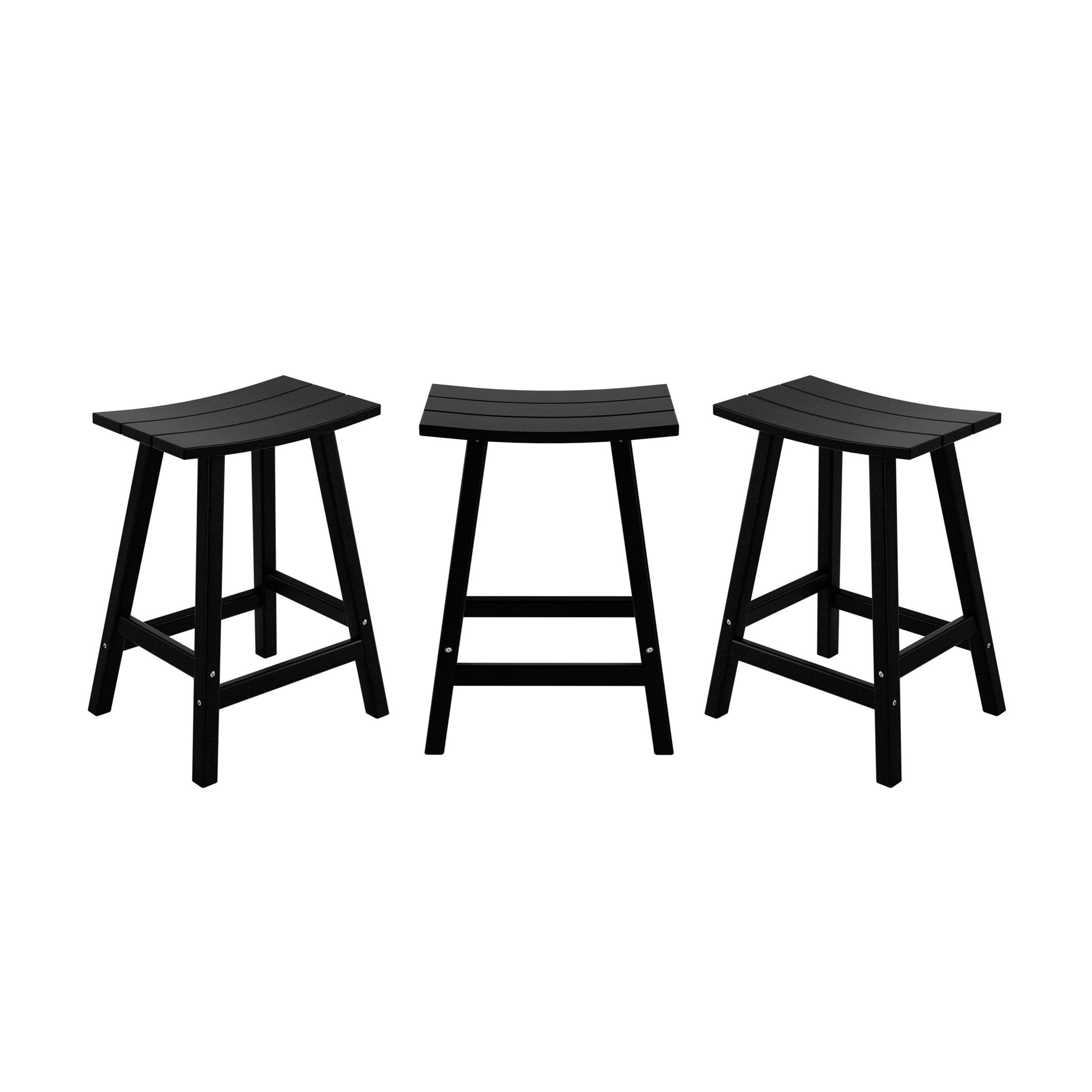 Paradise 24" Poly Outdoor Patio Counter Stool (Set of 3) - Costaelm