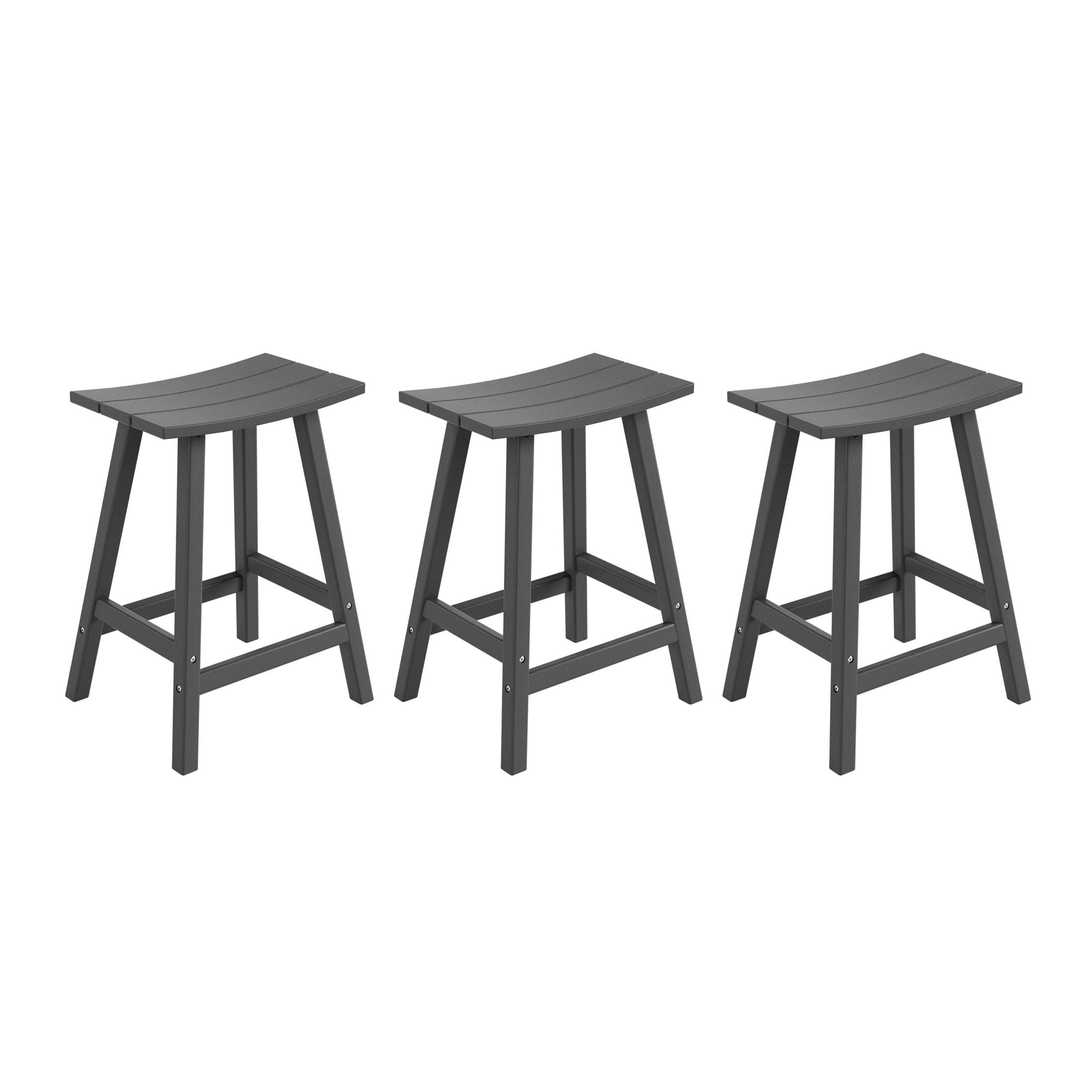 Paradise 24" Poly Outdoor Patio Counter Stool (Set of 3) - Costaelm