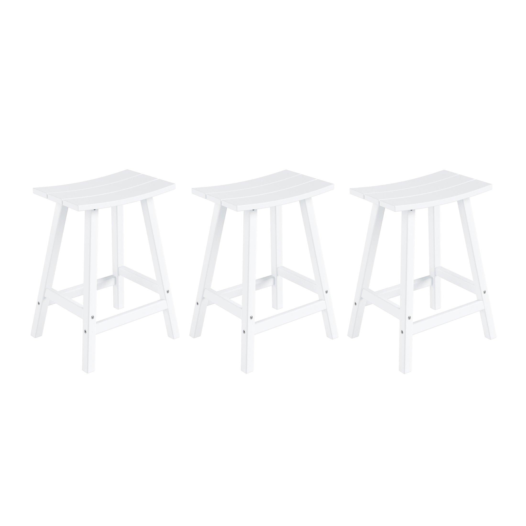 Paradise 24" Poly Outdoor Patio Counter Stool (Set of 3) - Costaelm