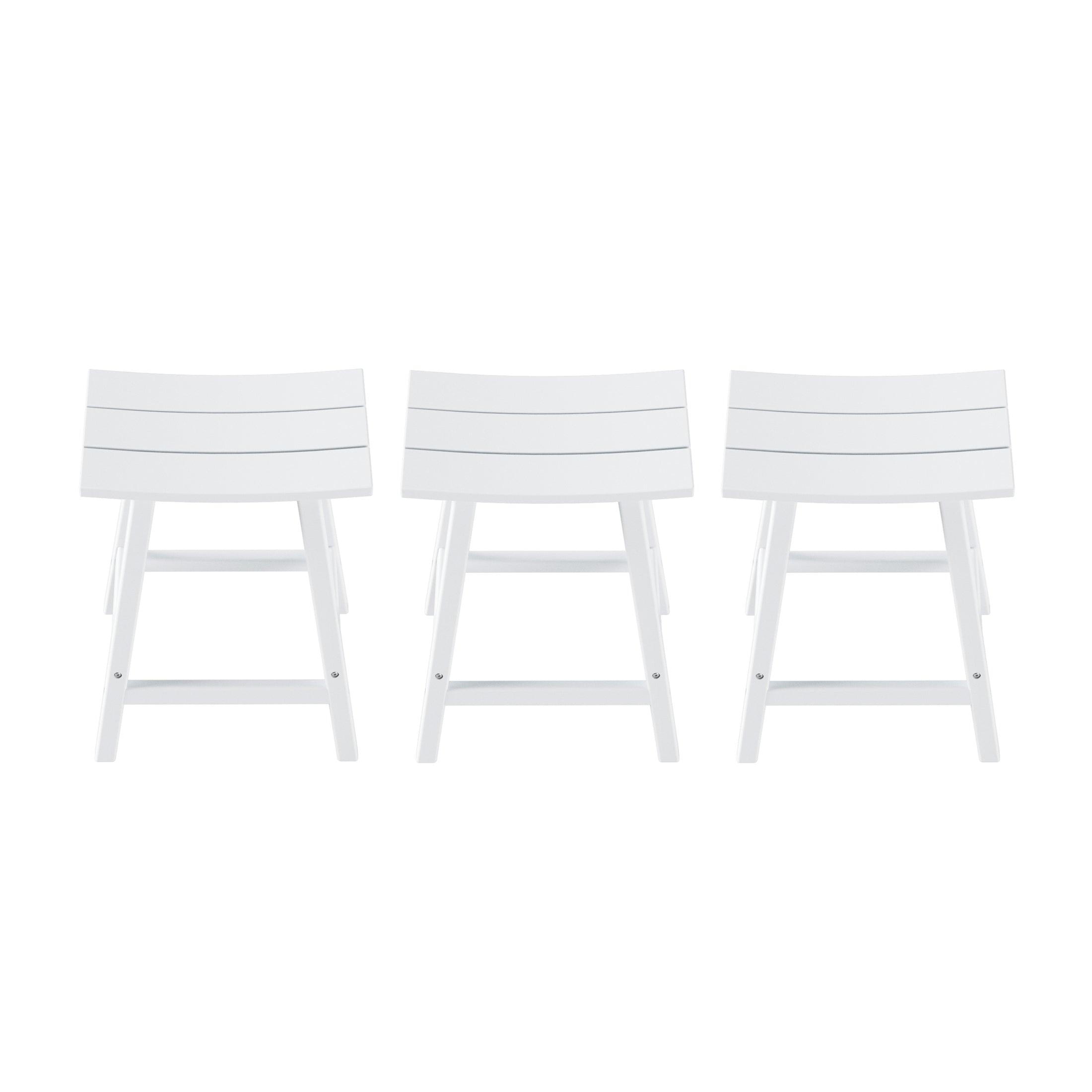 Paradise 24" Poly Outdoor Patio Counter Stool (Set of 3) - Costaelm