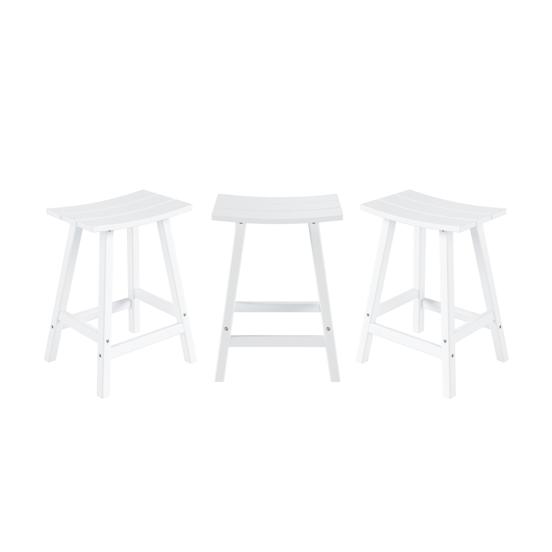 Paradise 24" Poly Outdoor Patio Counter Stool (Set of 3) - Costaelm