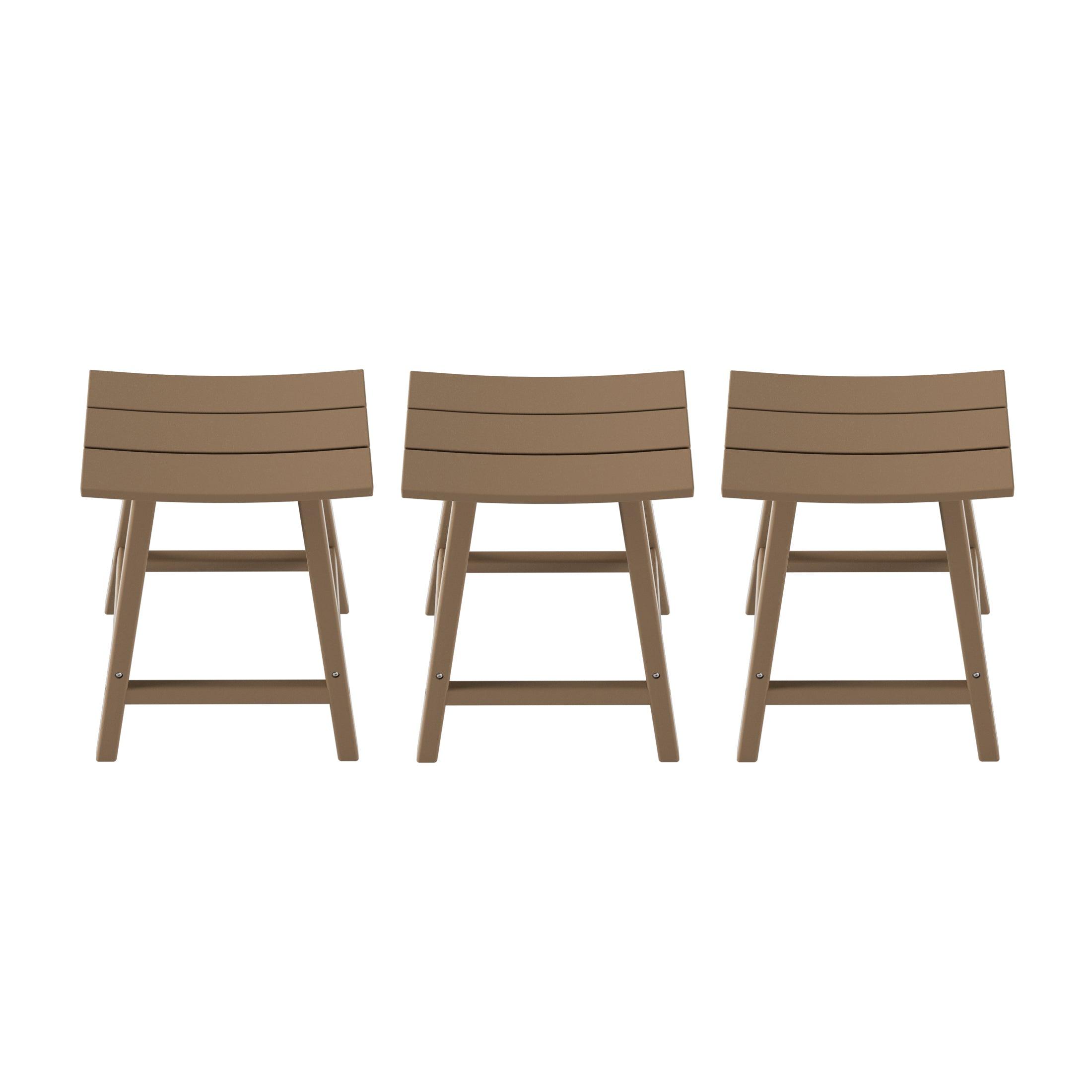 Paradise 24" Poly Outdoor Patio Counter Stool (Set of 3) - Costaelm