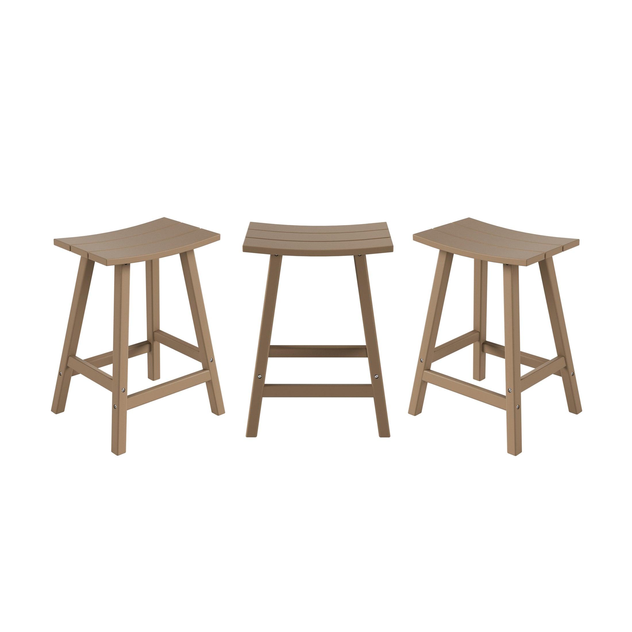 Paradise 24" Poly Outdoor Patio Counter Stool (Set of 3) - Costaelm