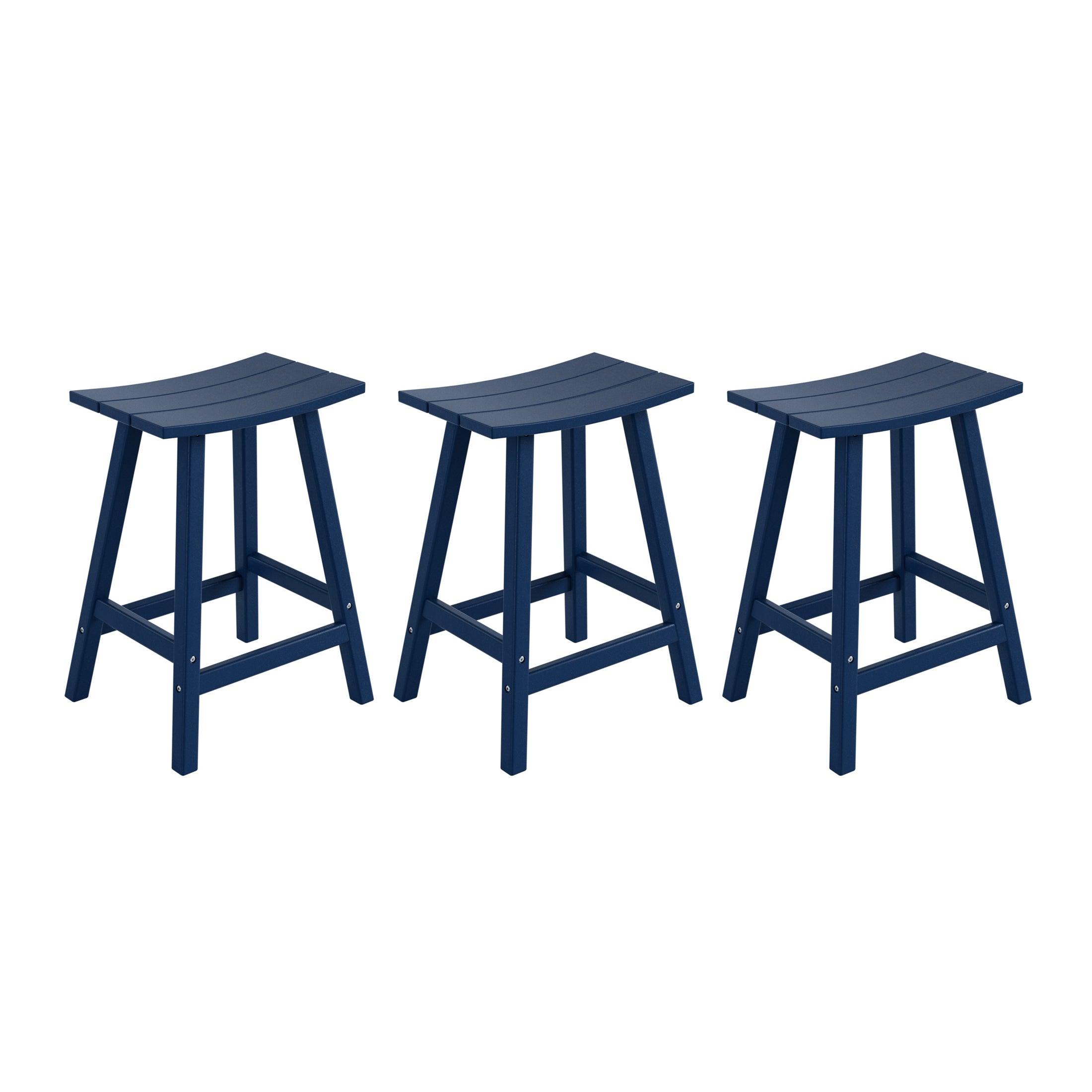 Paradise 24" Poly Outdoor Patio Counter Stool (Set of 3) - Costaelm