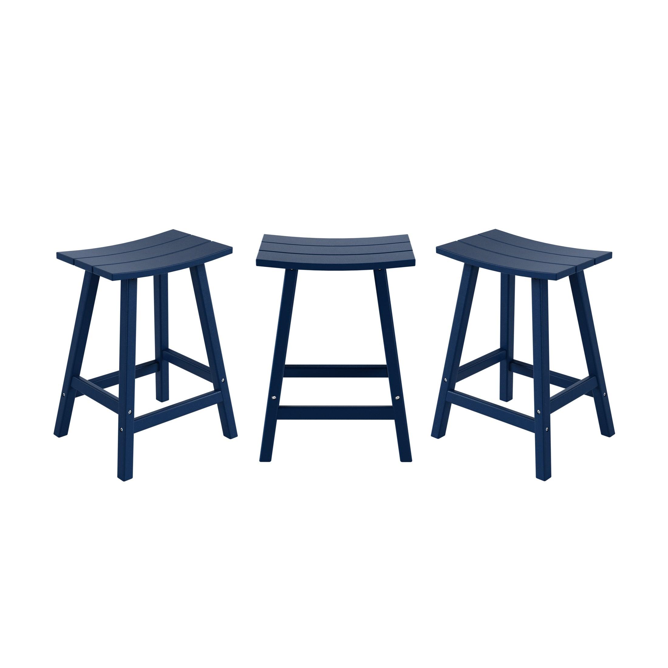 Paradise 24" Poly Outdoor Patio Counter Stool (Set of 3) - Costaelm