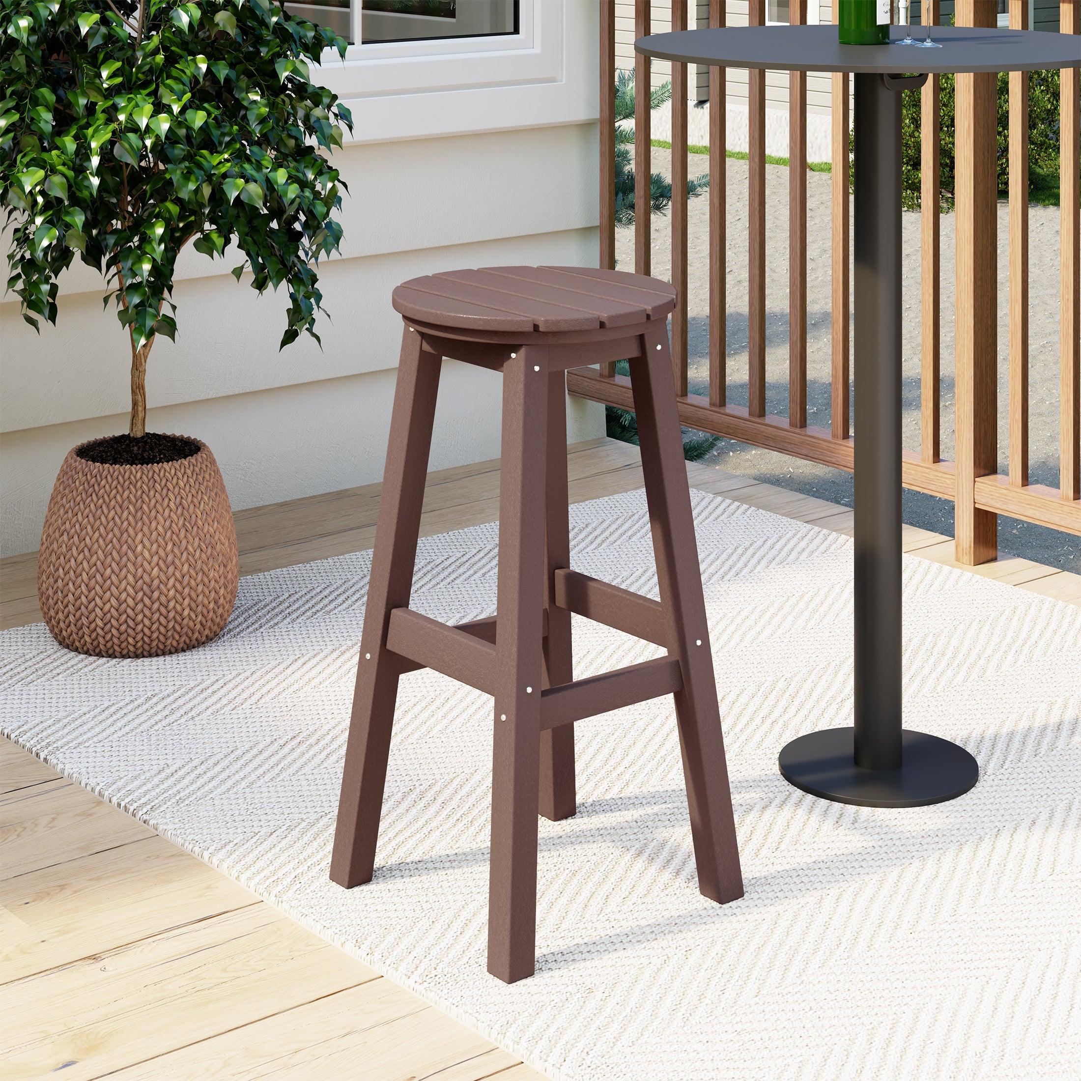 Paradise 29" HDPE Round Outdoor Patio Bar Stool - Costaelm