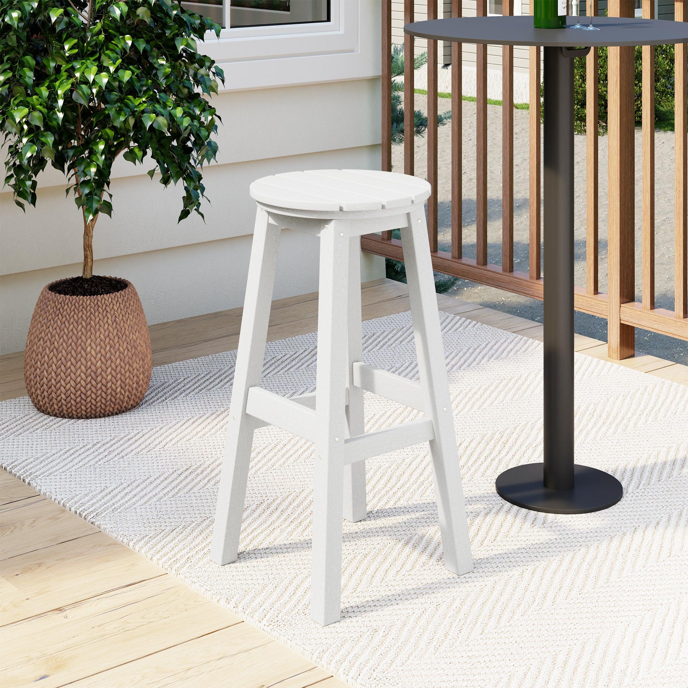 Paradise 29" HDPE Round Outdoor Patio Bar Stool - Costaelm