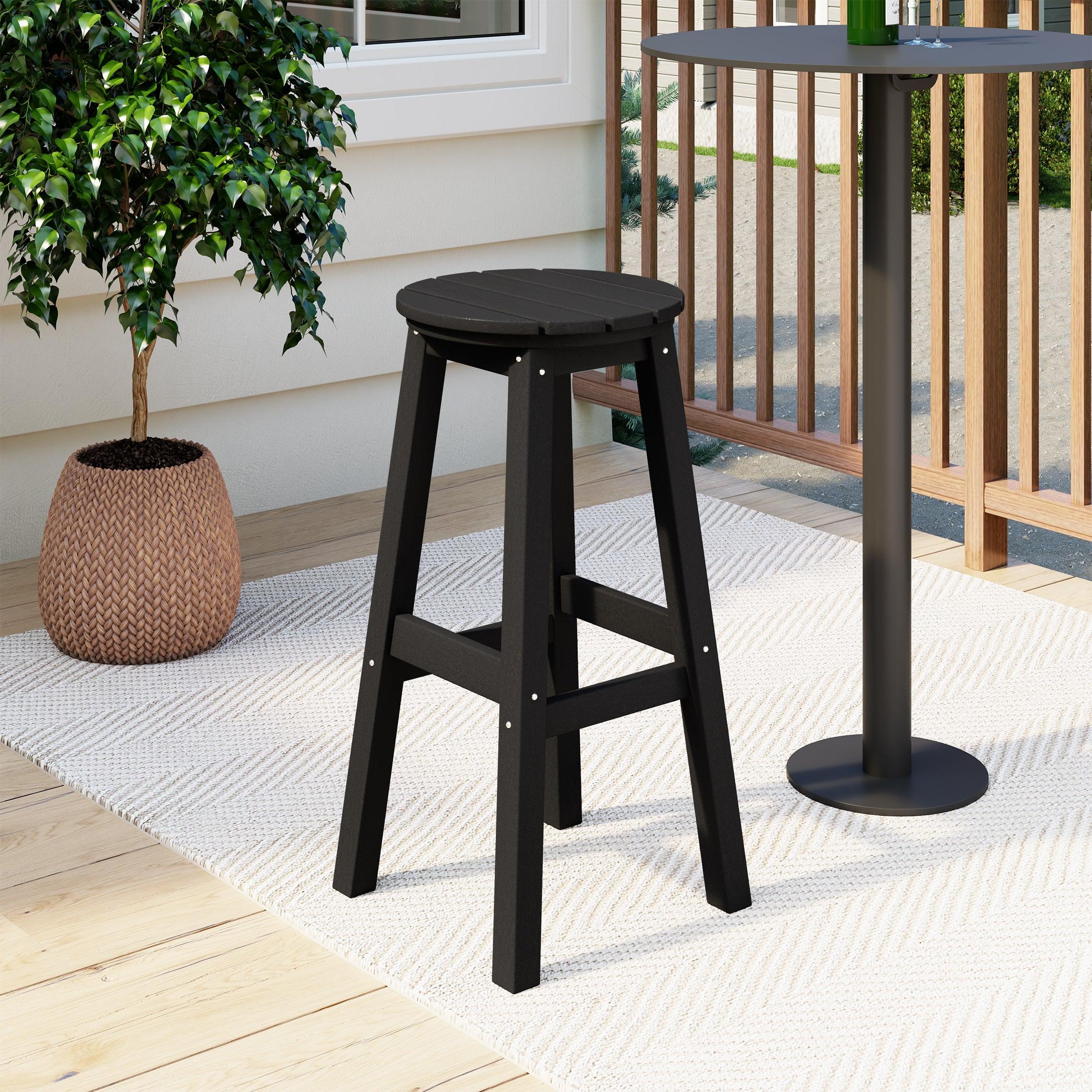 Paradise 29" HDPE Round Outdoor Patio Bar Stool - Costaelm