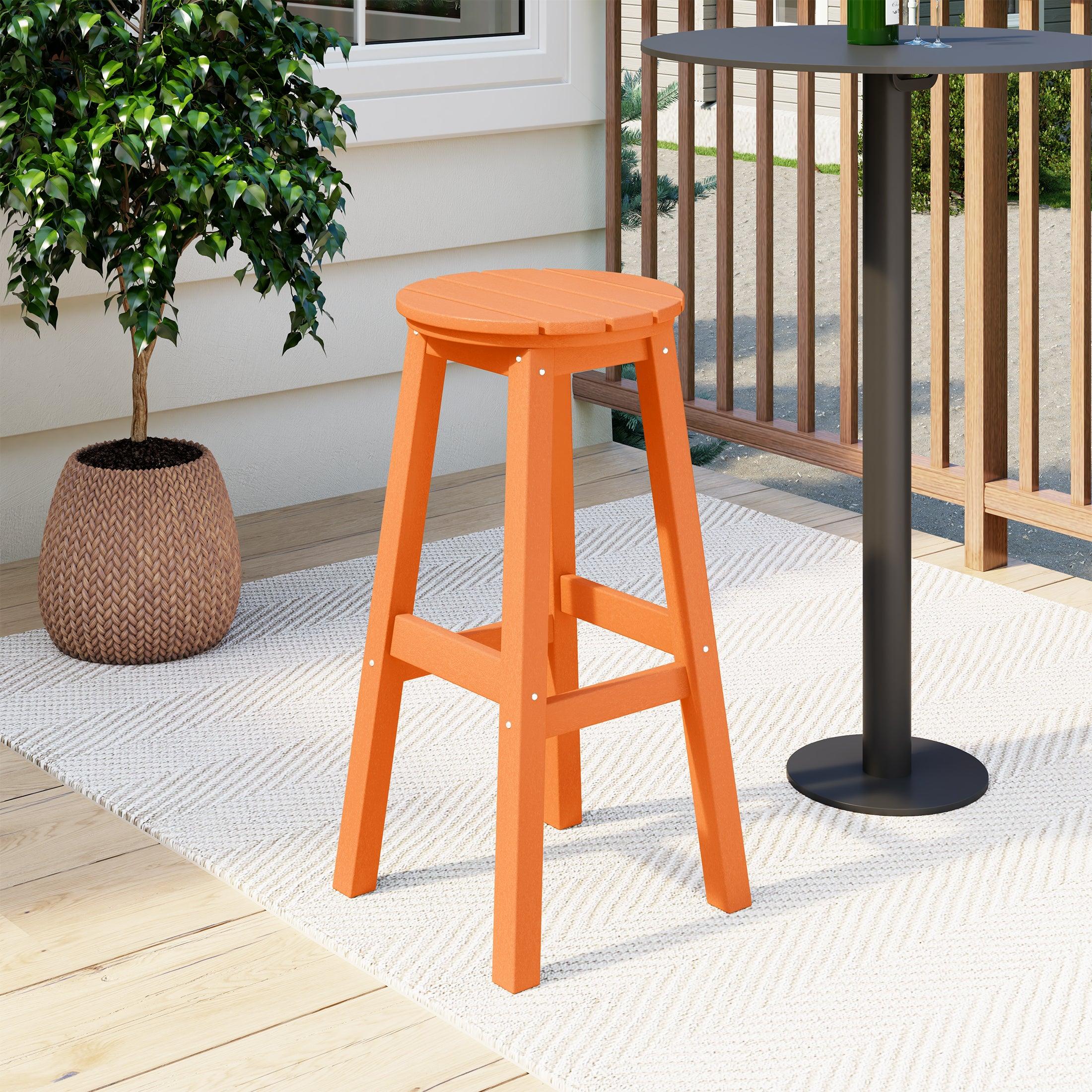 Paradise 29" HDPE Round Outdoor Patio Bar Stool - Costaelm