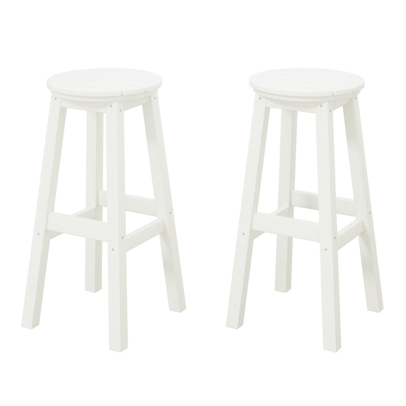 Paradise 29" HDPE Round Outdoor Patio Bar Stools (Set of 2) - Costaelm