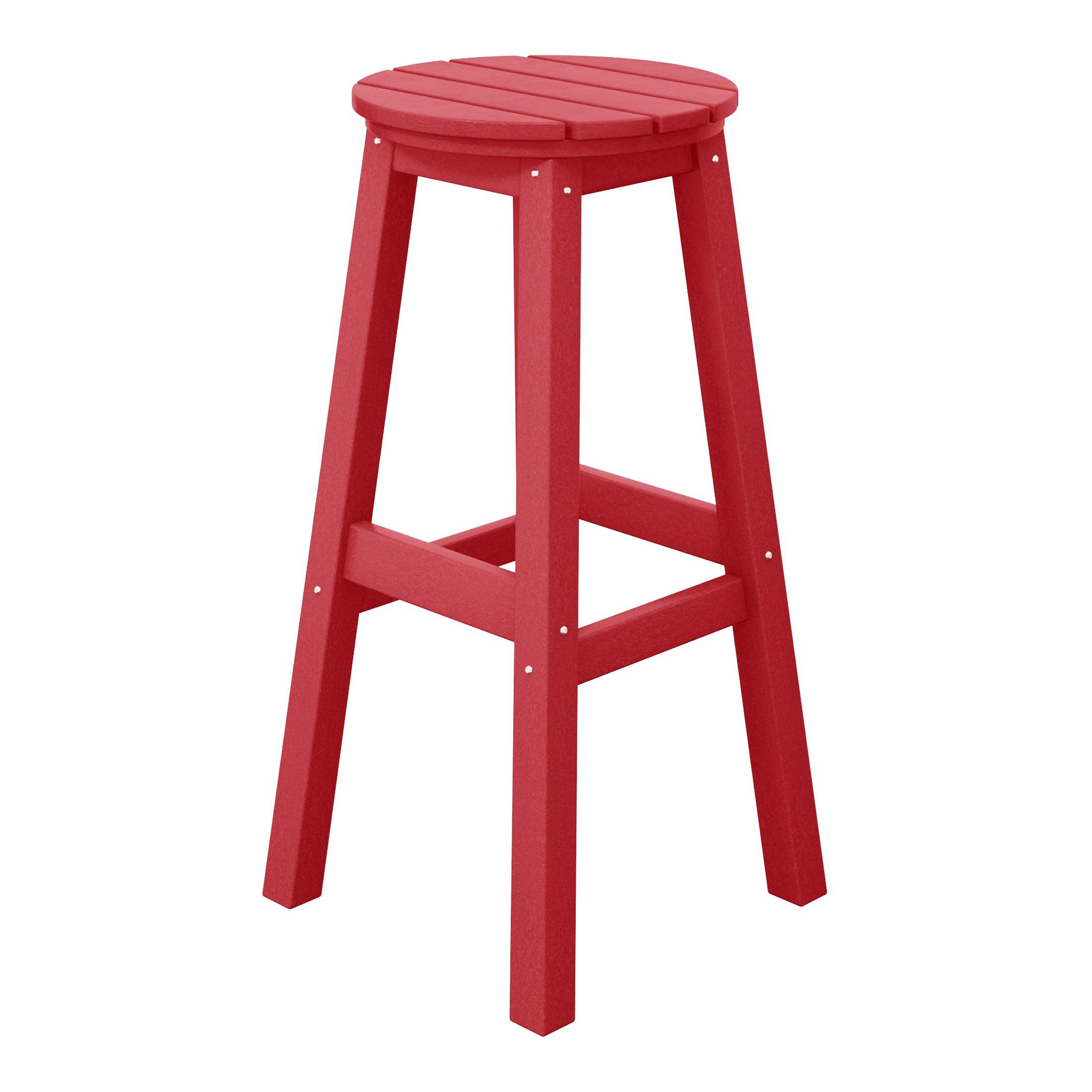 Paradise 29" HDPE Round Outdoor Patio Bar Stools (Set of 3) - Costaelm