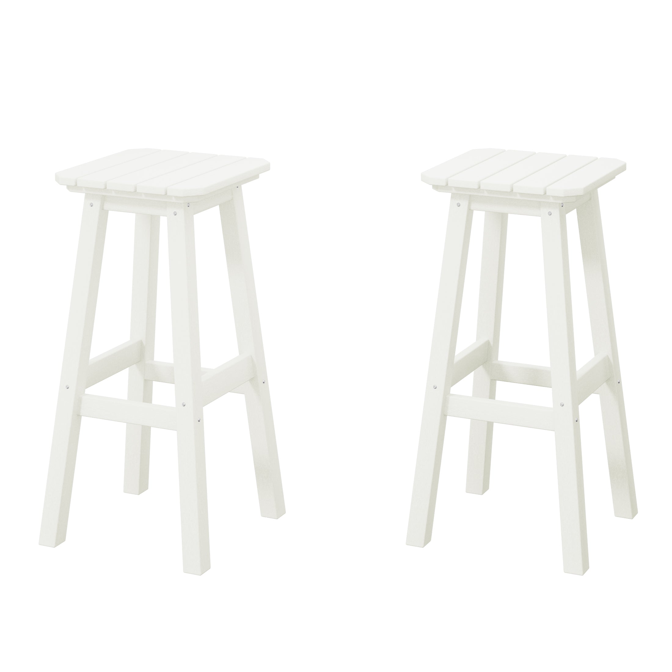 Paradise 29" HDPE Square Outdoor Patio Bar Stools (Set of 2)