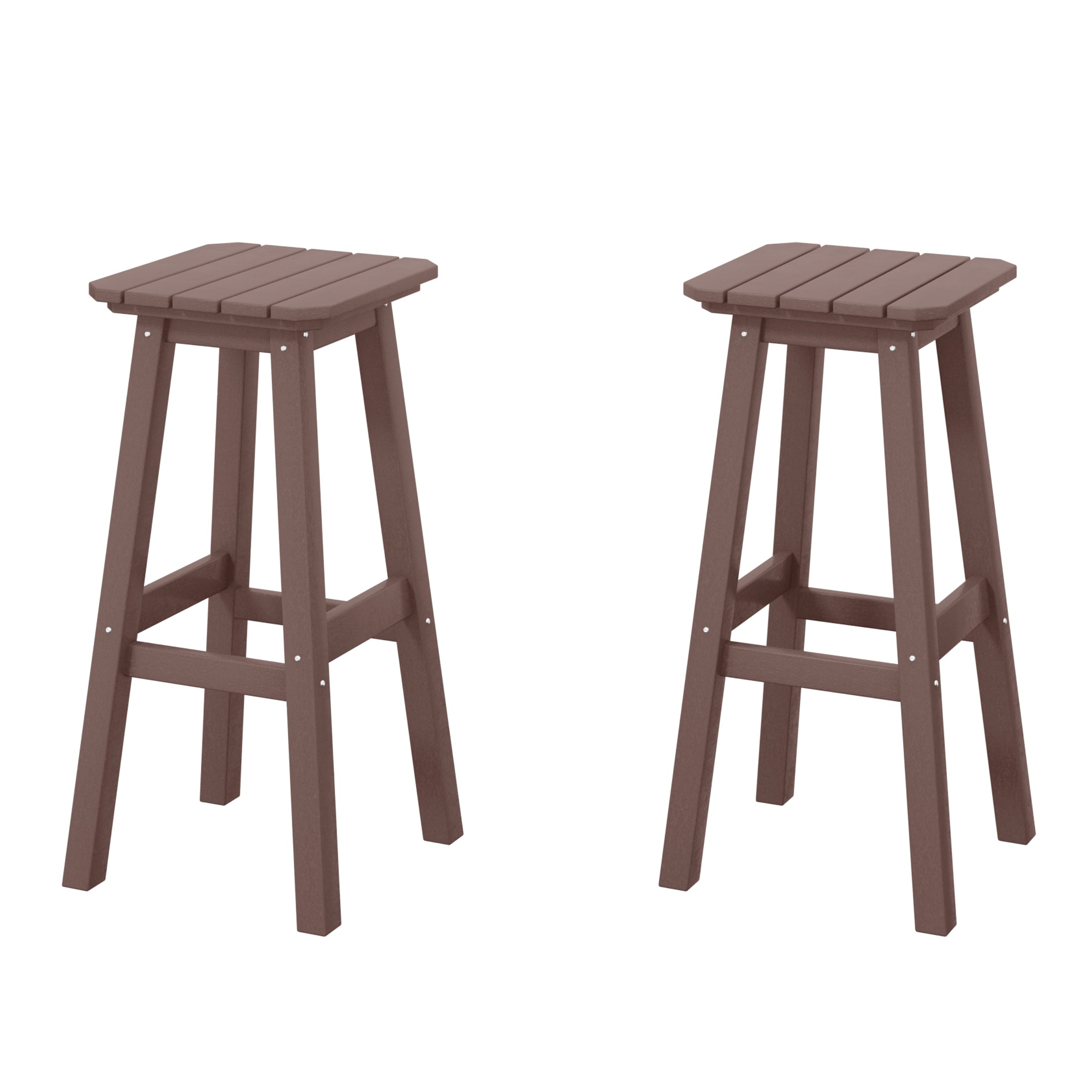 Paradise 29" HDPE Square Outdoor Patio Bar Stools (Set of 2)