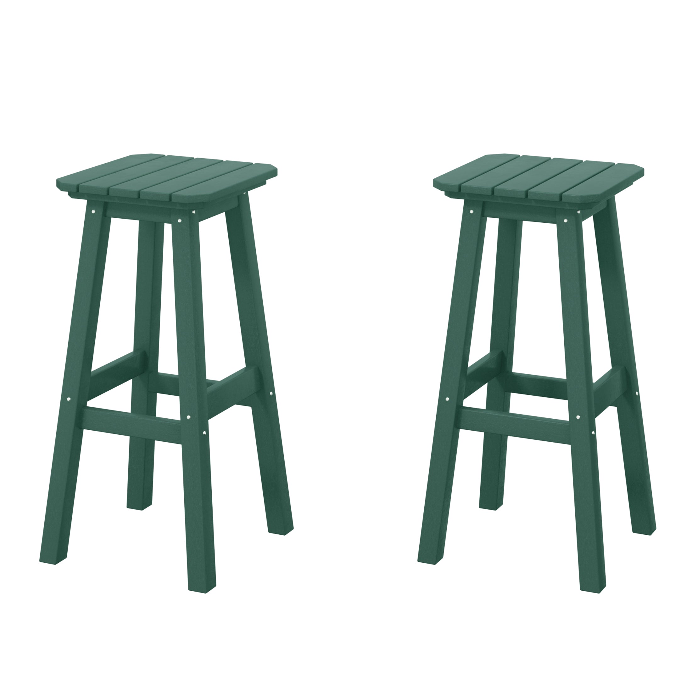 Paradise 29" HDPE Square Outdoor Patio Bar Stools (Set of 2)