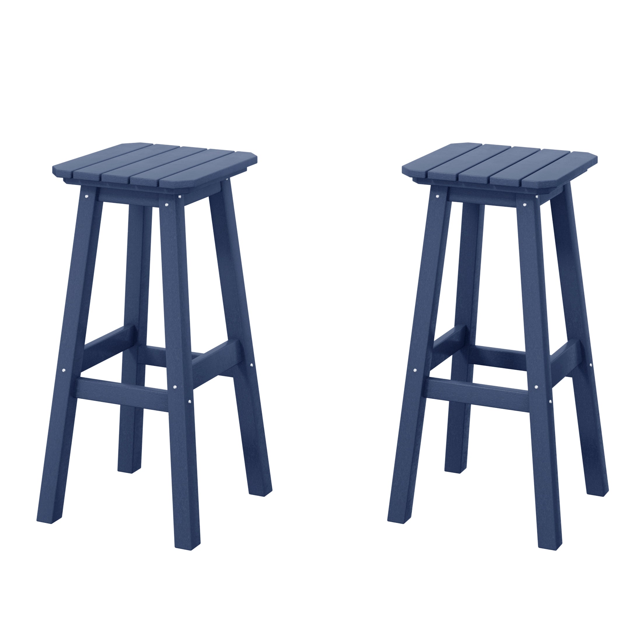 Paradise 29" HDPE Square Outdoor Patio Bar Stools (Set of 2)