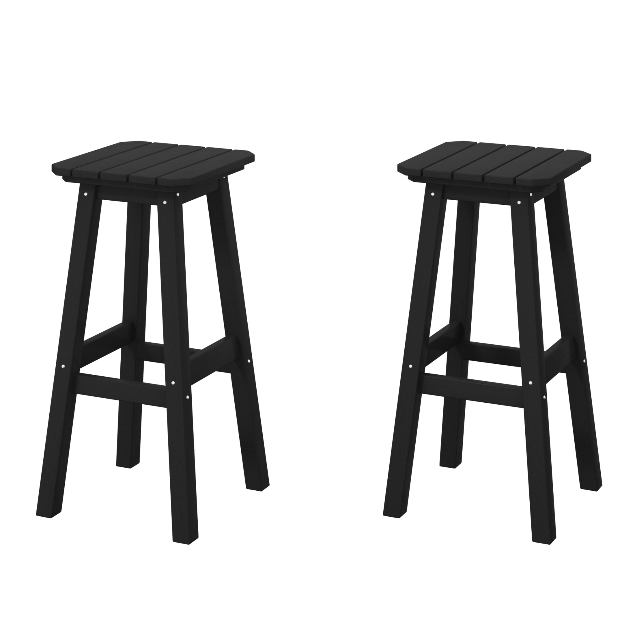 Paradise 29" HDPE Square Outdoor Patio Bar Stools (Set of 2)