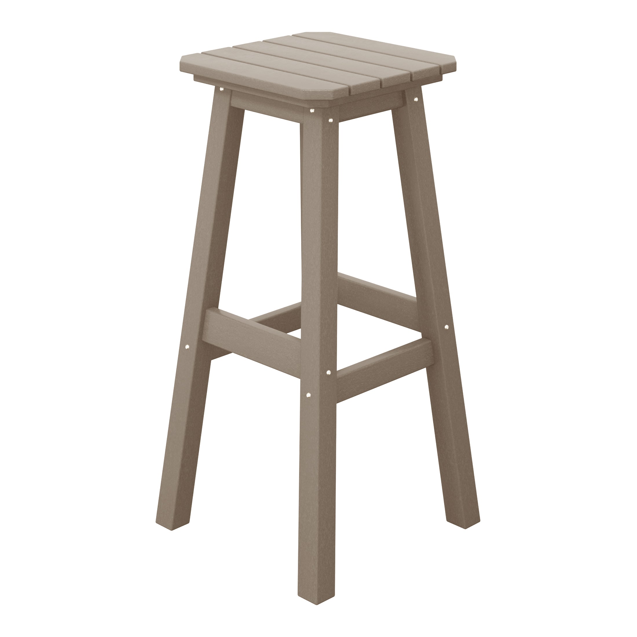 Paradise 29" HDPE Square Outdoor Patio Bar Stools (Set of 2)