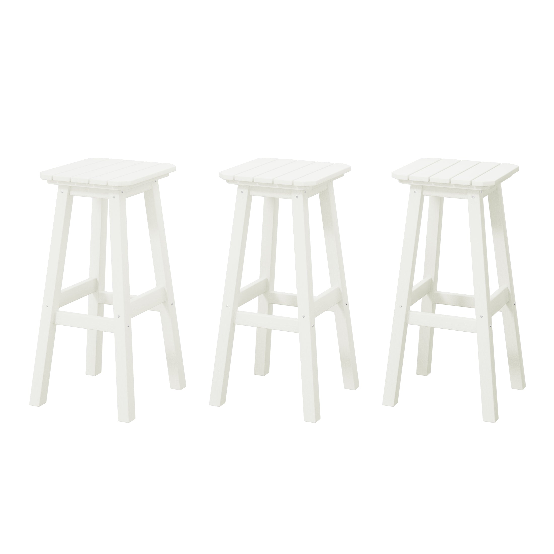 Paradise 29" HDPE Square Outdoor Patio Bar Stools (Set of 3)