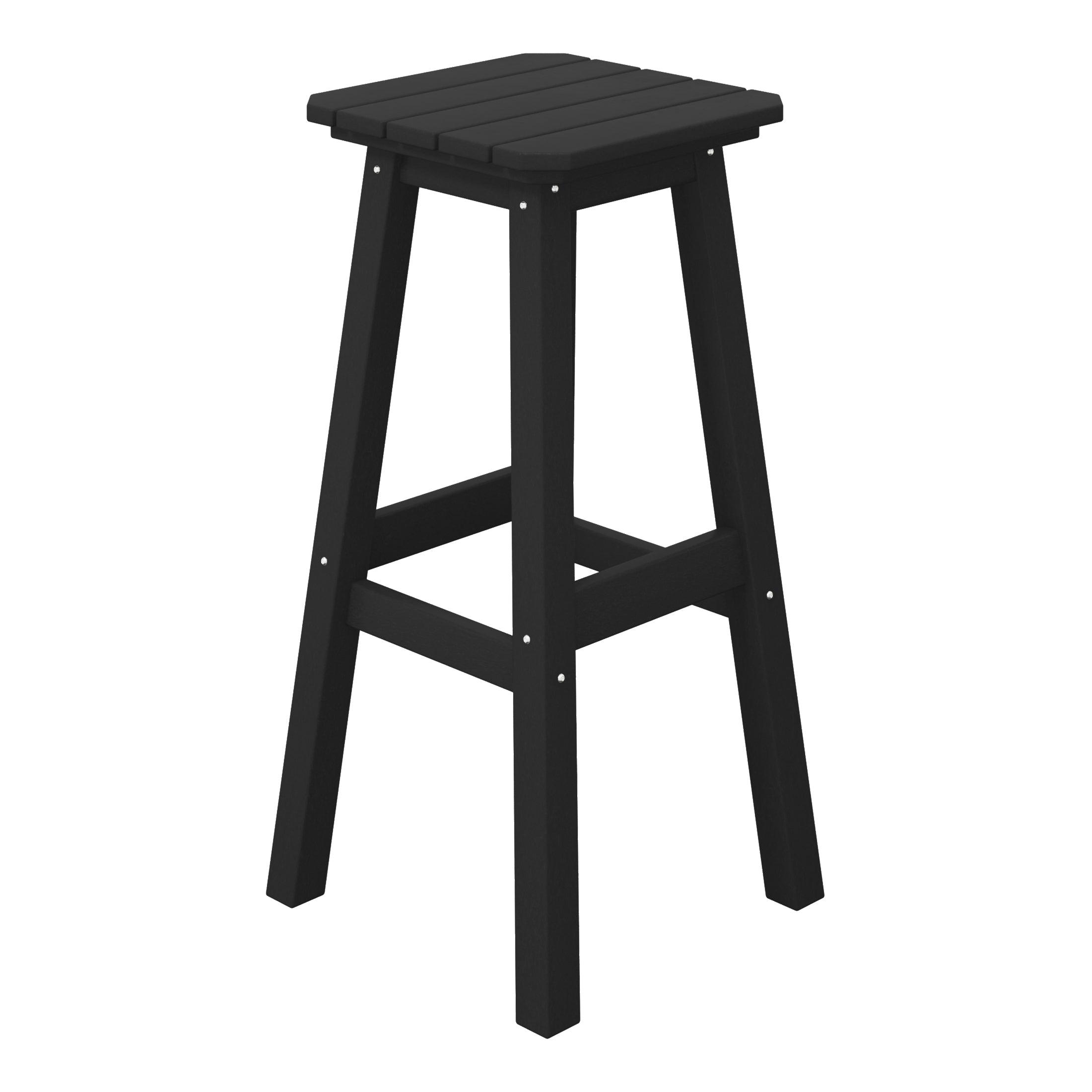 Paradise 29" Outdoor Patio HDPE Square Backless Bar Stool - Costaelm